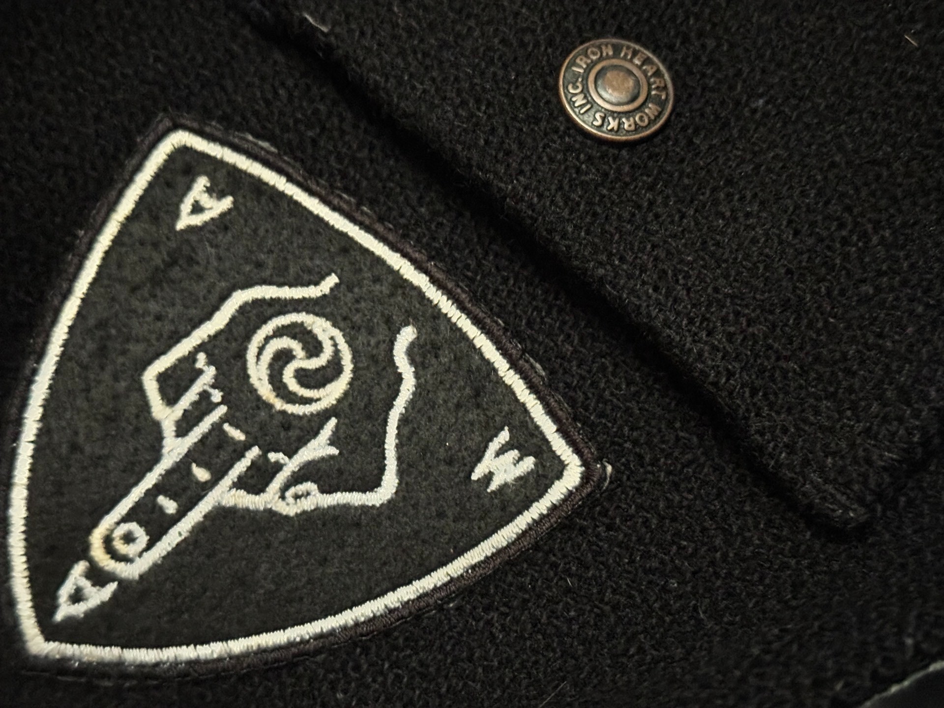 Iron Heart Wool Motorcycle Vest — label