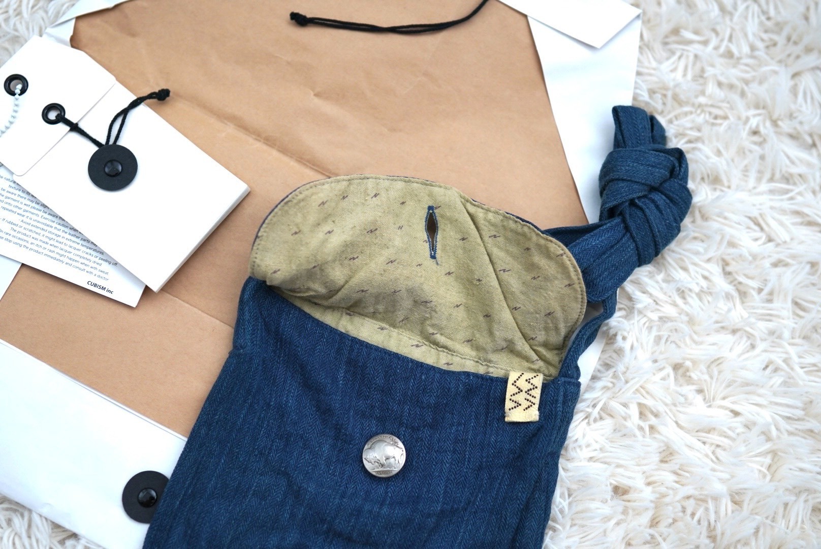Visvim 18SS Herringbone Medicine Bag — front