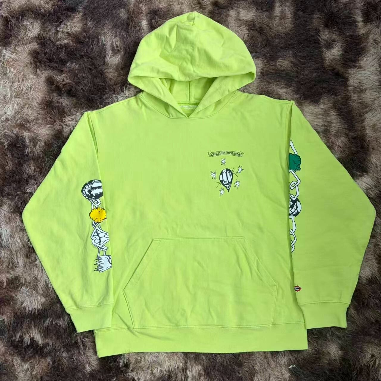 Chrome Hearts Mattyboy Green Graffiti Hoodie