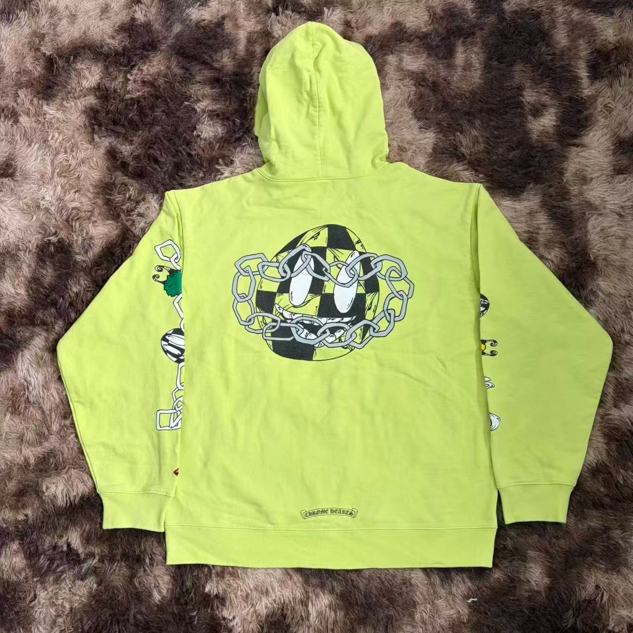 Chrome Hearts Mattyboy Green Graffiti Hoodie — front
