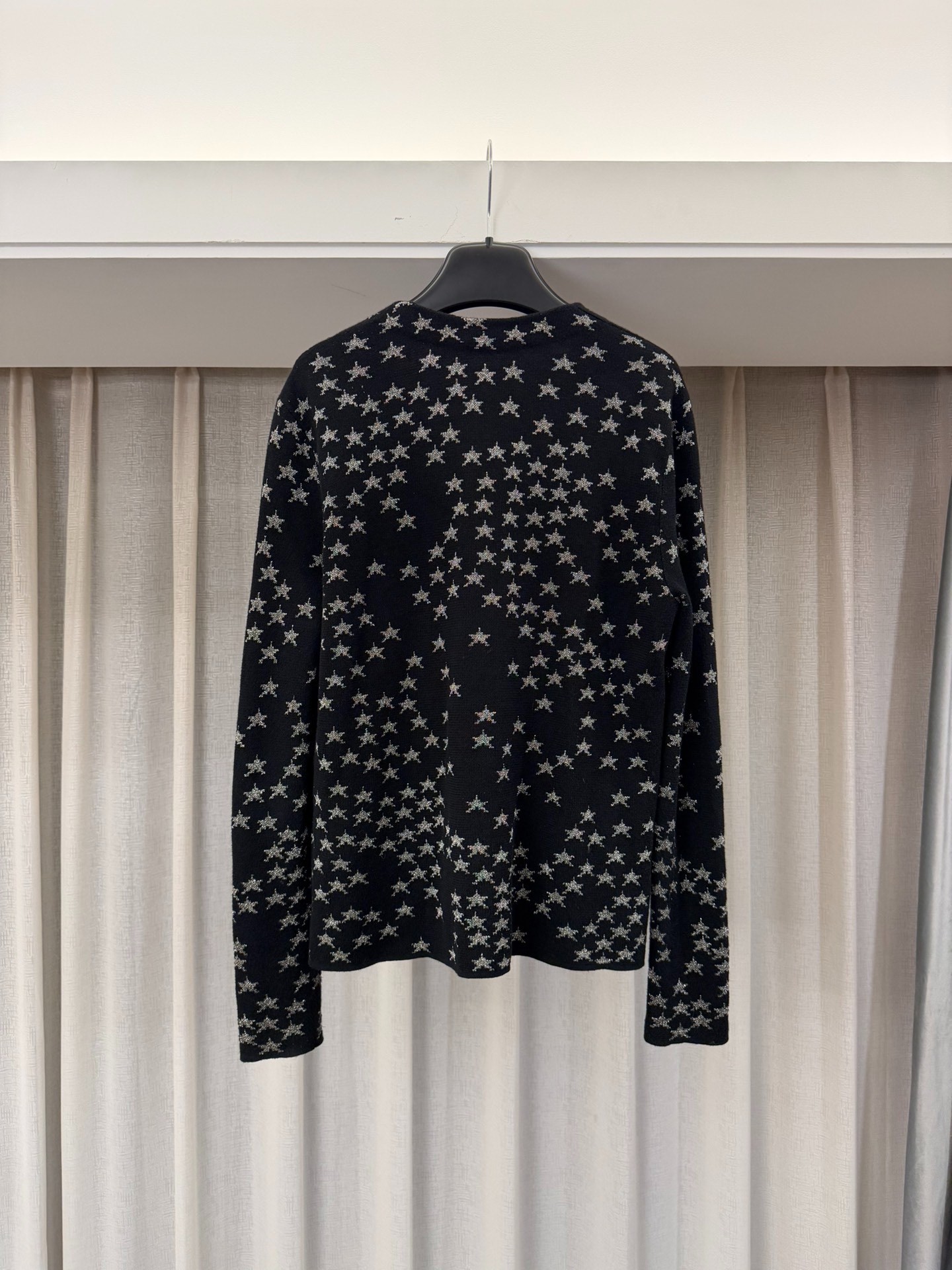 Saint Laurent 15FW Black Silver Star Cardigan — back