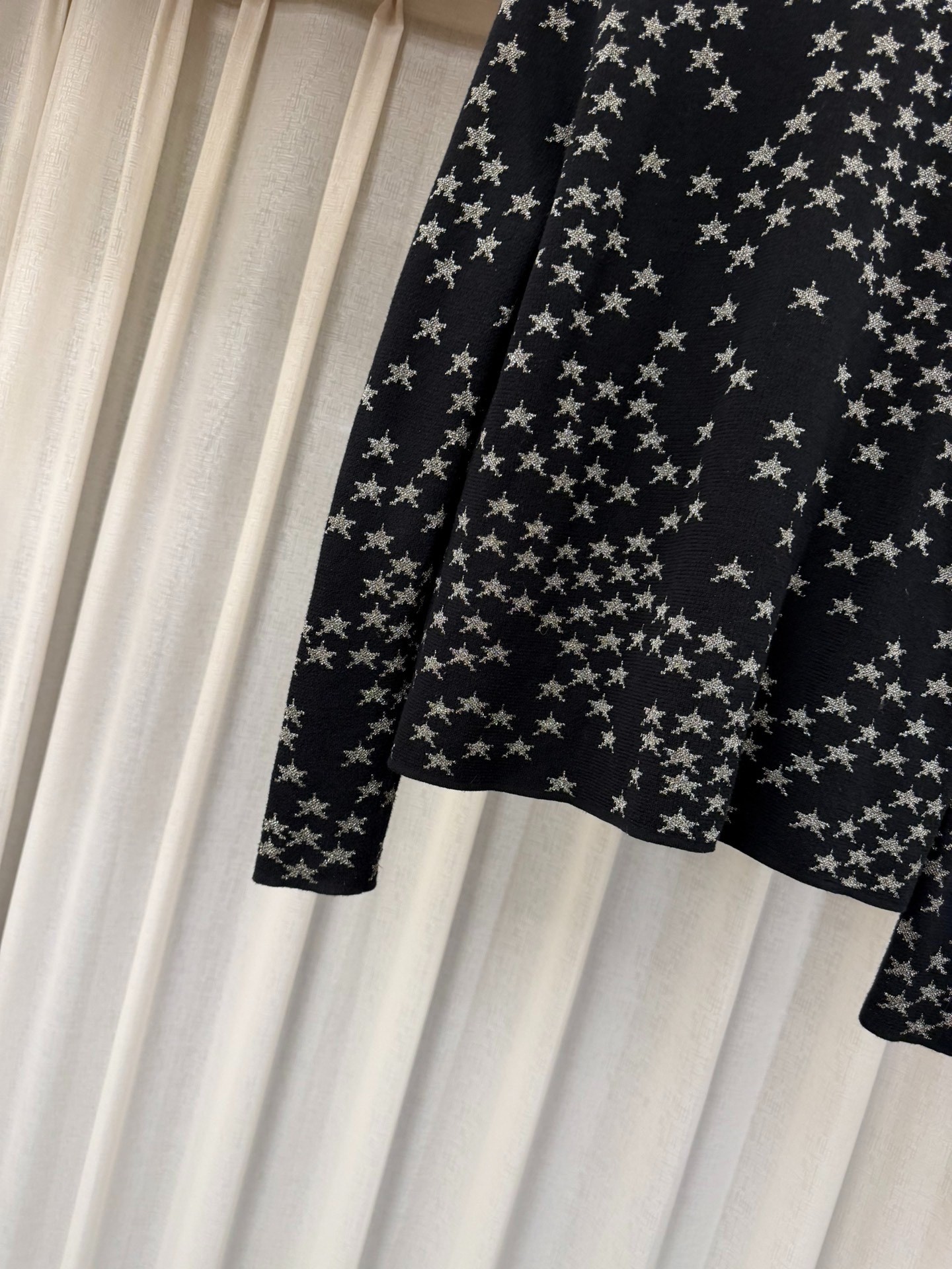 Saint Laurent 15FW Black Silver Star Cardigan — label