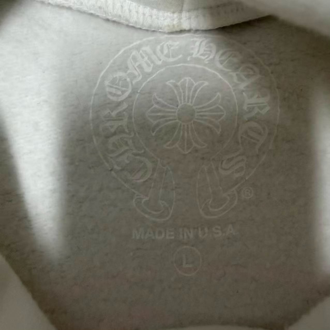 Chrome Hearts White Pink Print Hoodie — detail