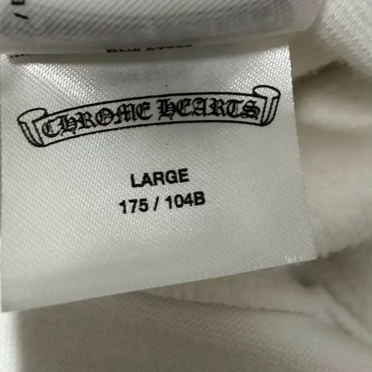 Chrome Hearts White Pink Print Hoodie — label