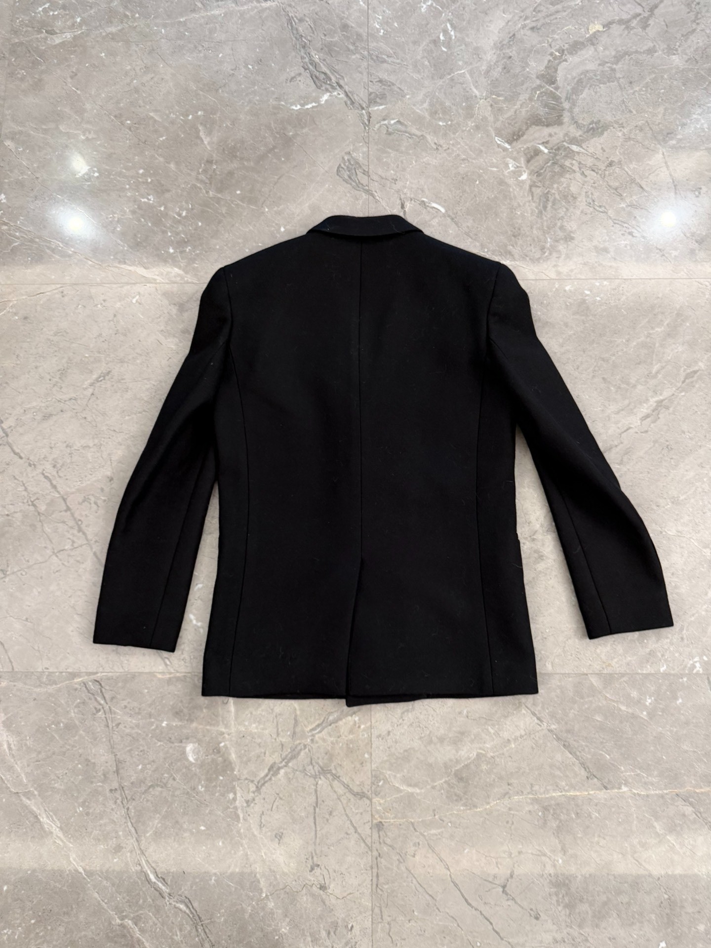 Saint Laurent Black Camel Hair Coat — back
