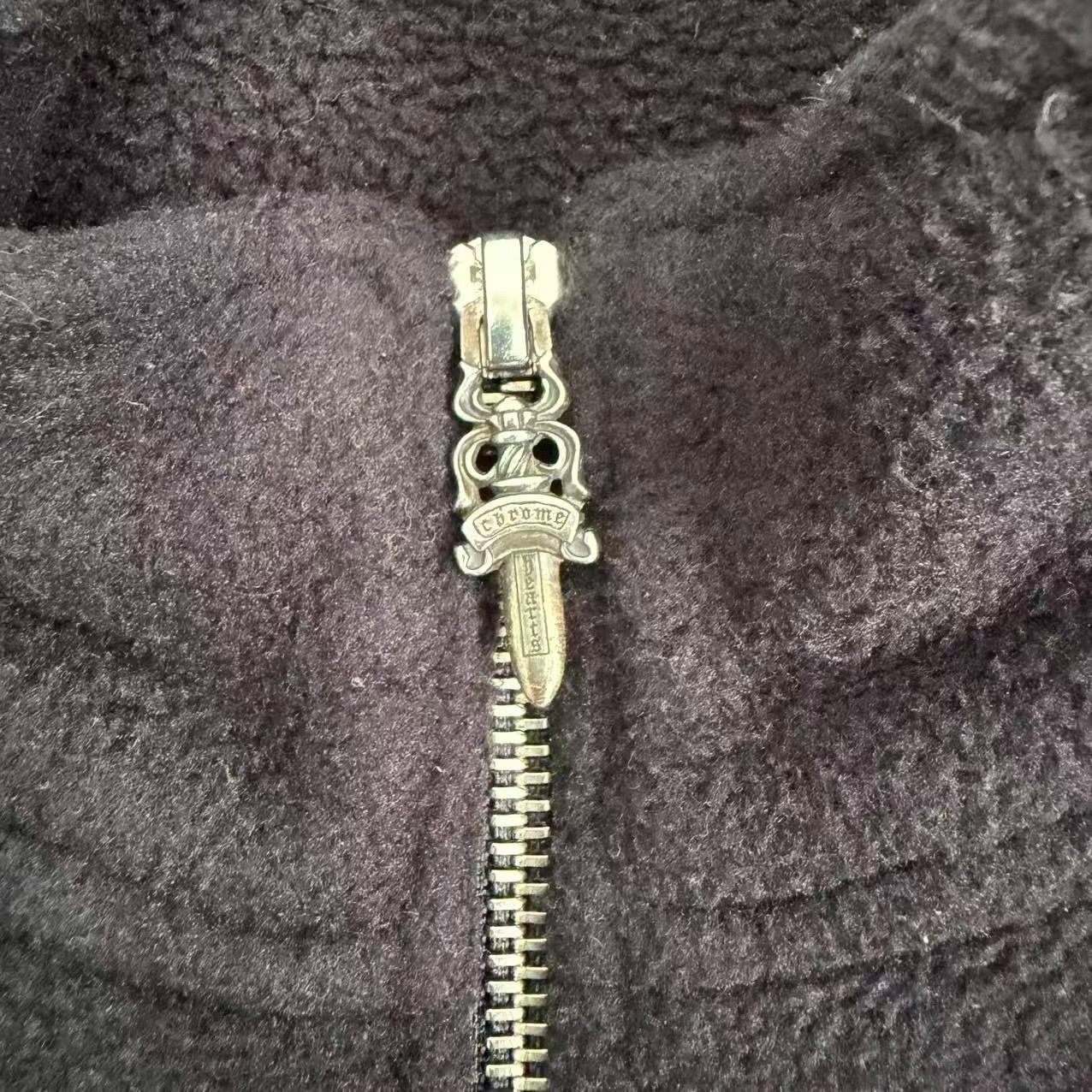 Chrome Hearts Black Half-Zip Fleece Jacket — back