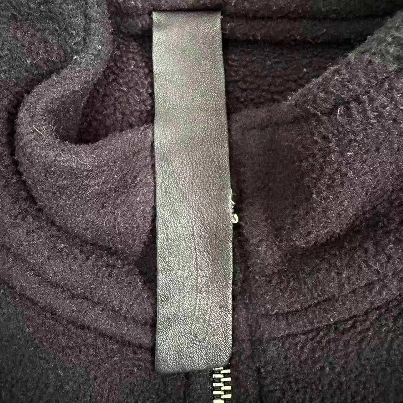 Chrome Hearts Black Half-Zip Fleece Jacket — detail