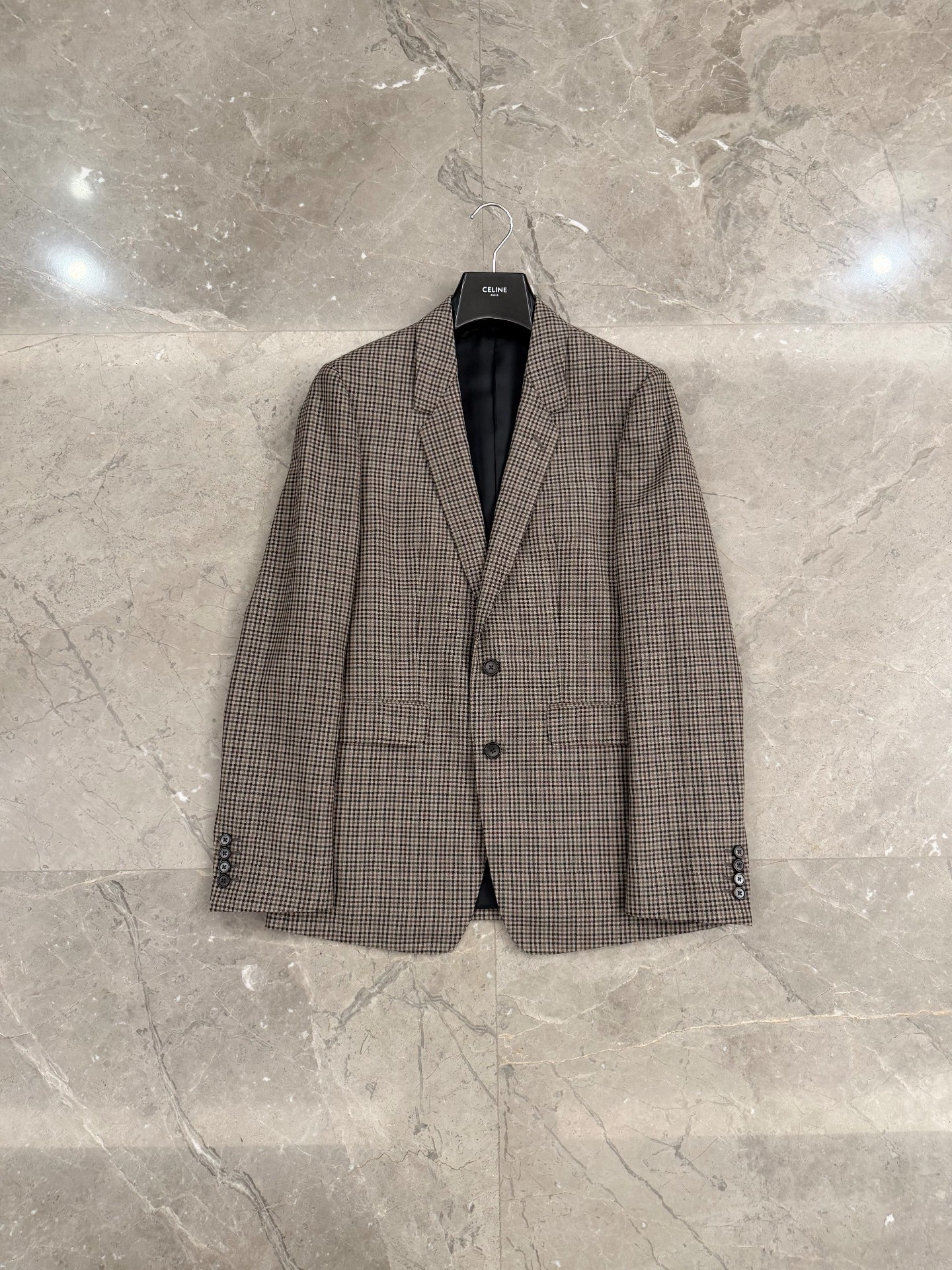 Celine Hedi Slimane 22FW Check Wool Blazer