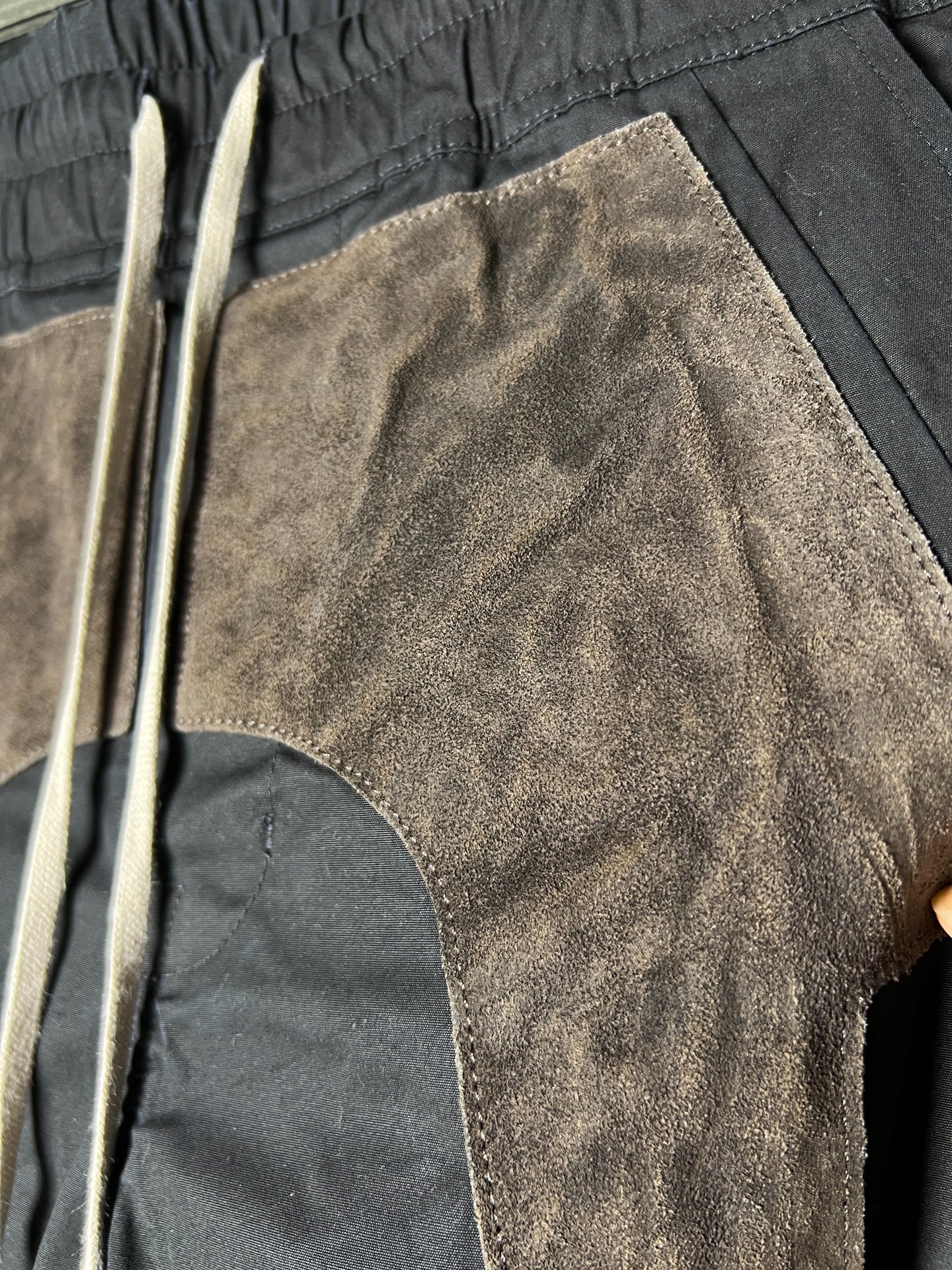 Rick Owens 19FW Larry Patchwork Pants — detail