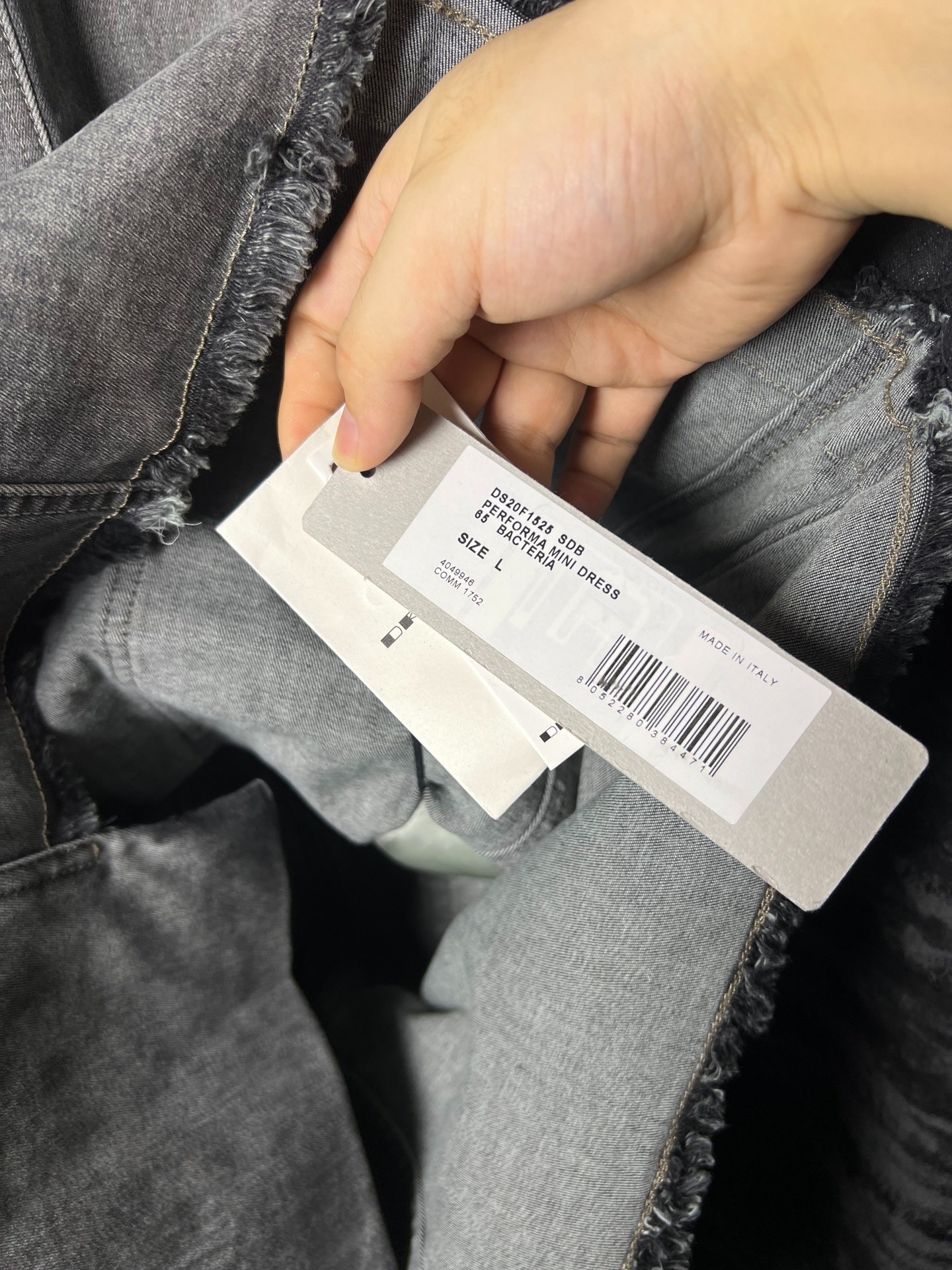 Rick Owens 20FW Denim Open Back Dress — label