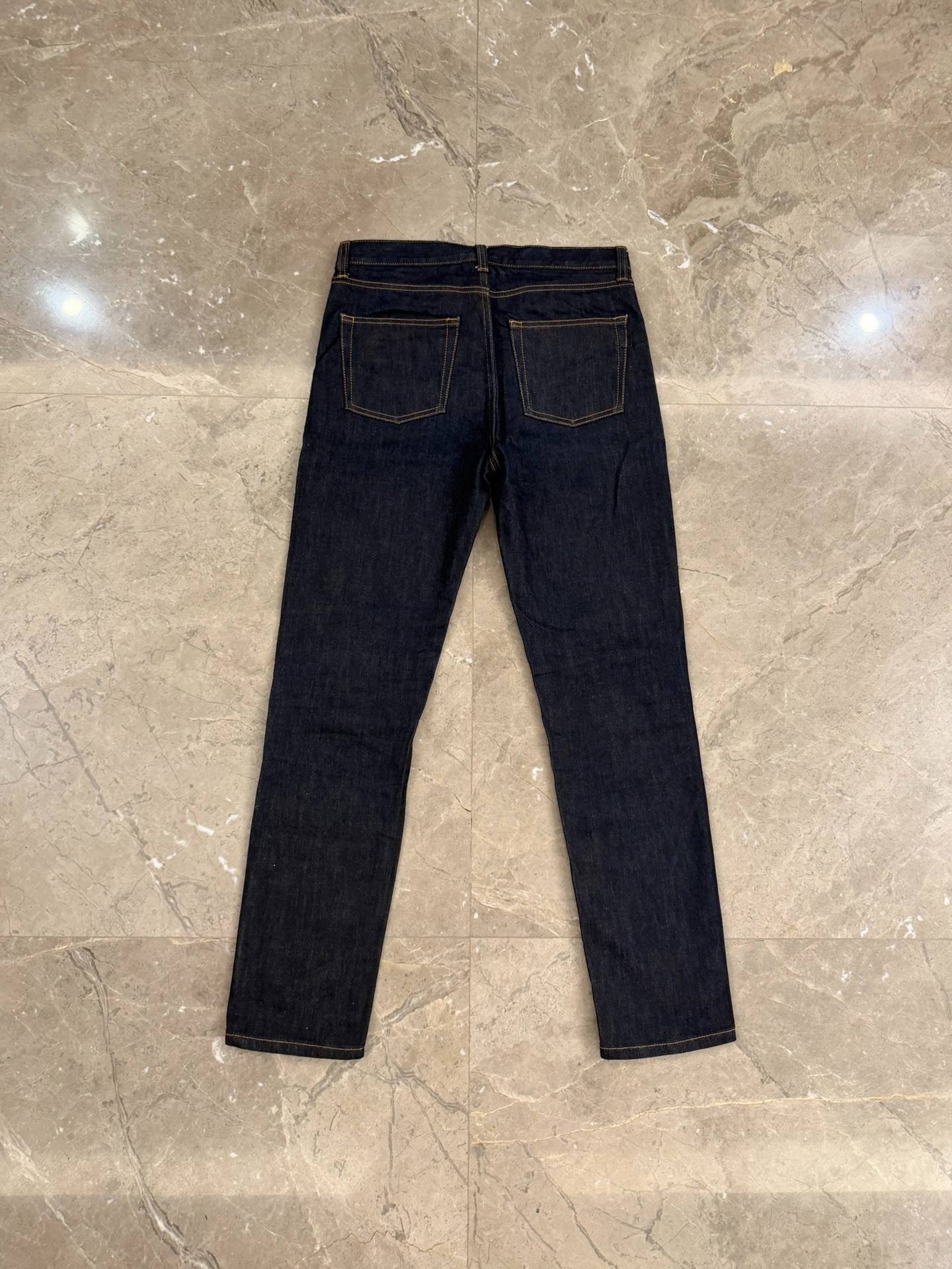 Saint Laurent Blue Straight-Leg Jeans — front
