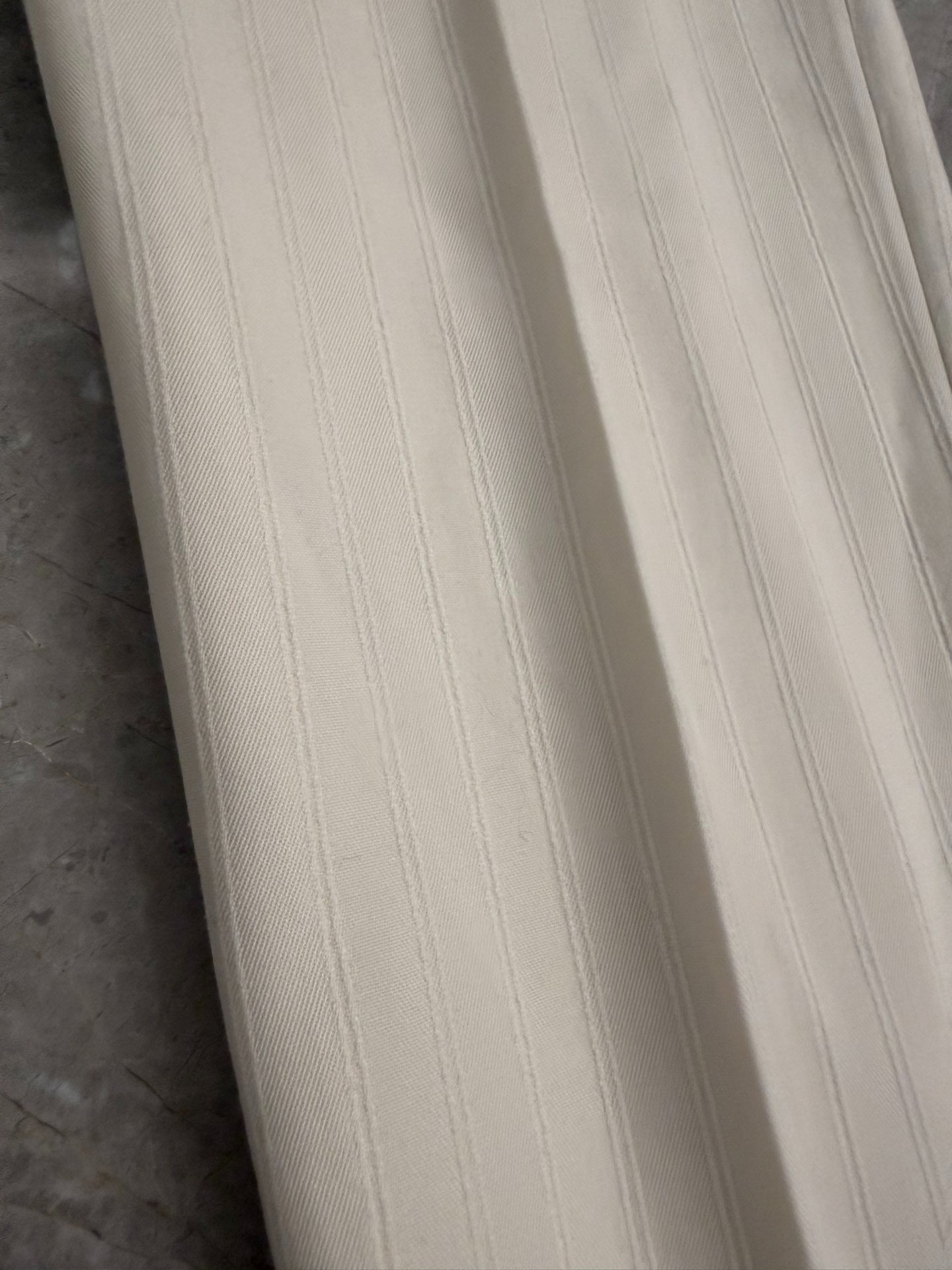 Saint Laurent SLP Off-White Pinstripe Trousers — front