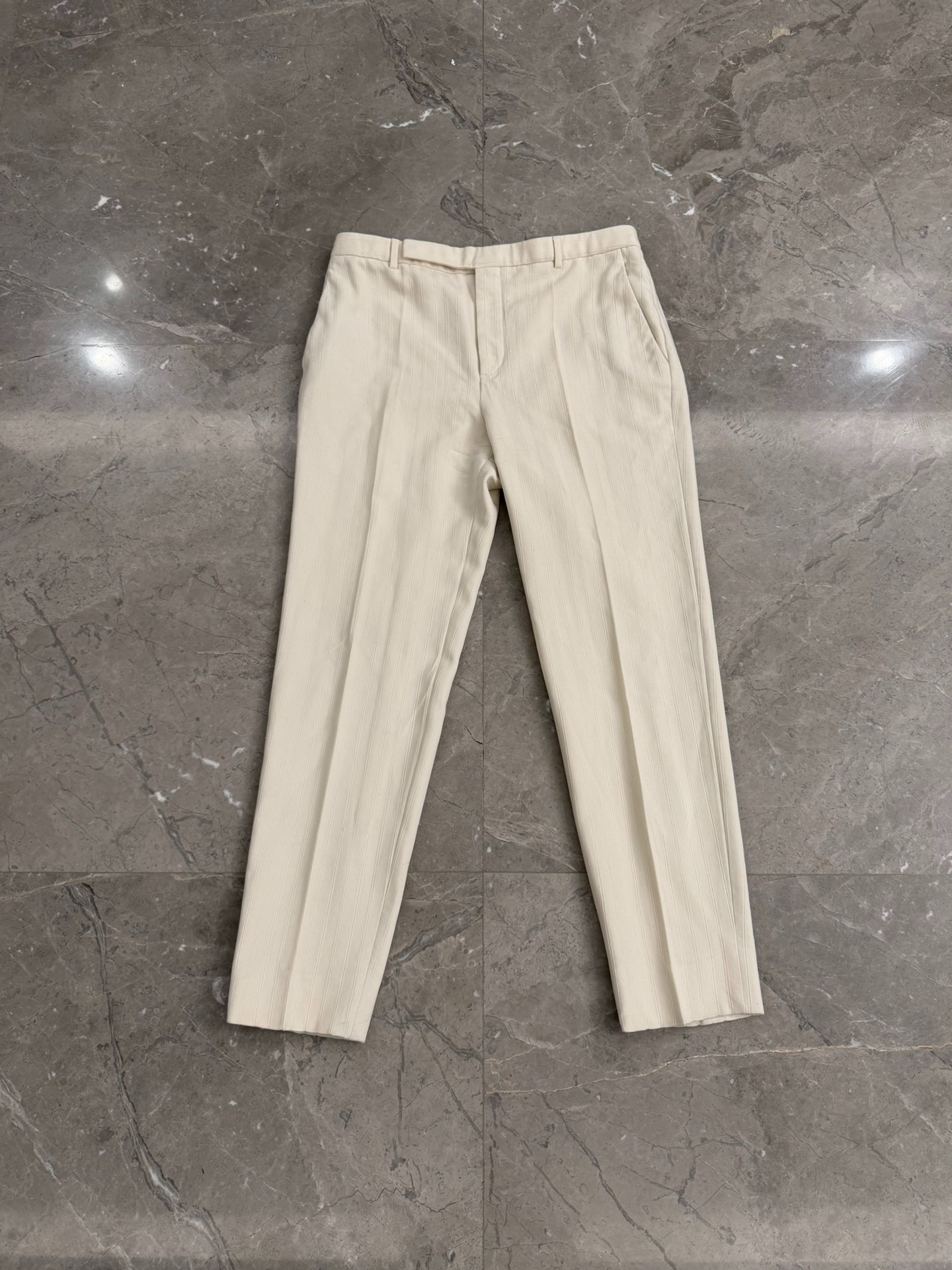 Saint Laurent SLP Off-White Pinstripe Trousers