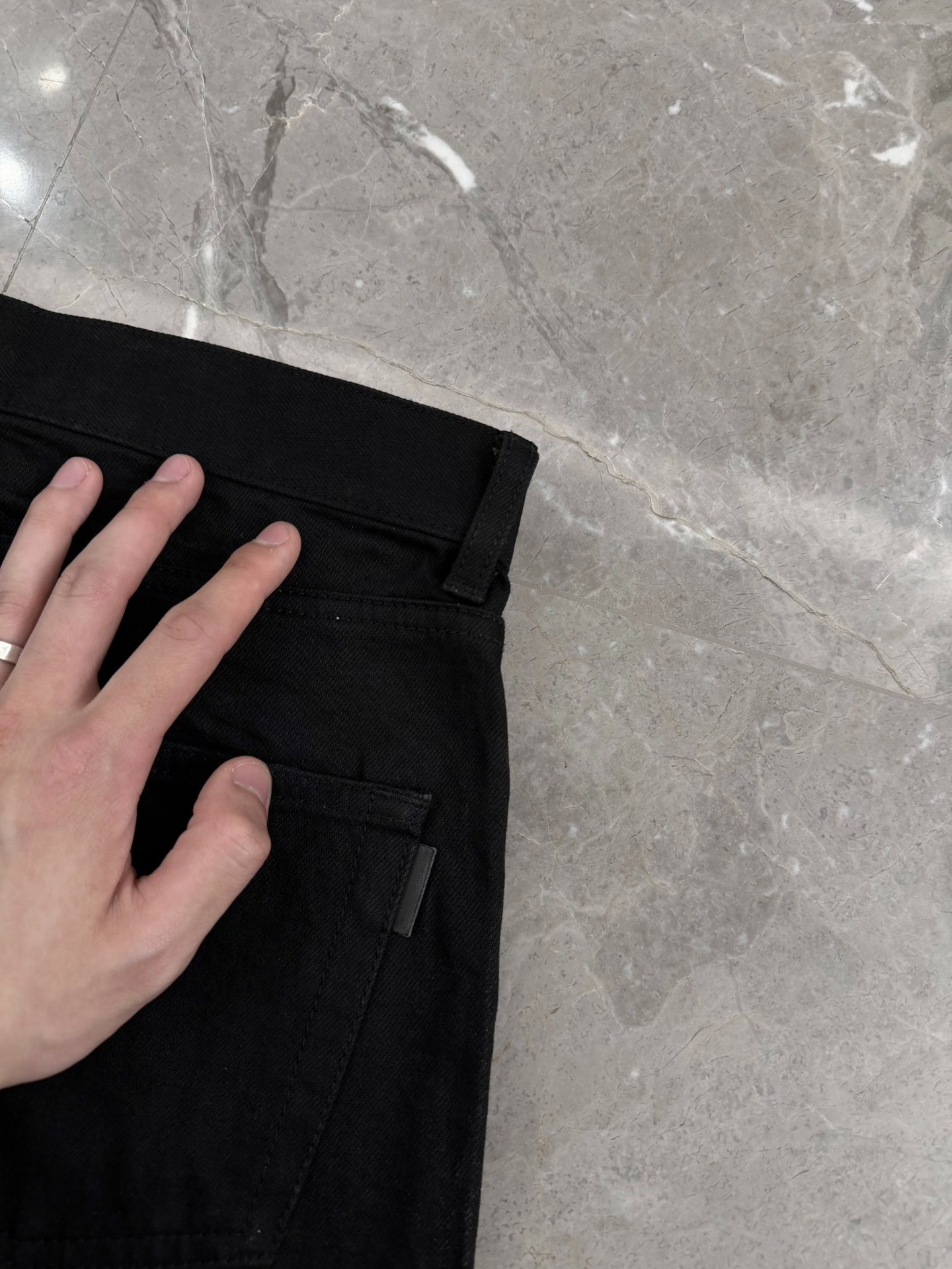 Saint Laurent SLP D20 Black Straight Jeans — label