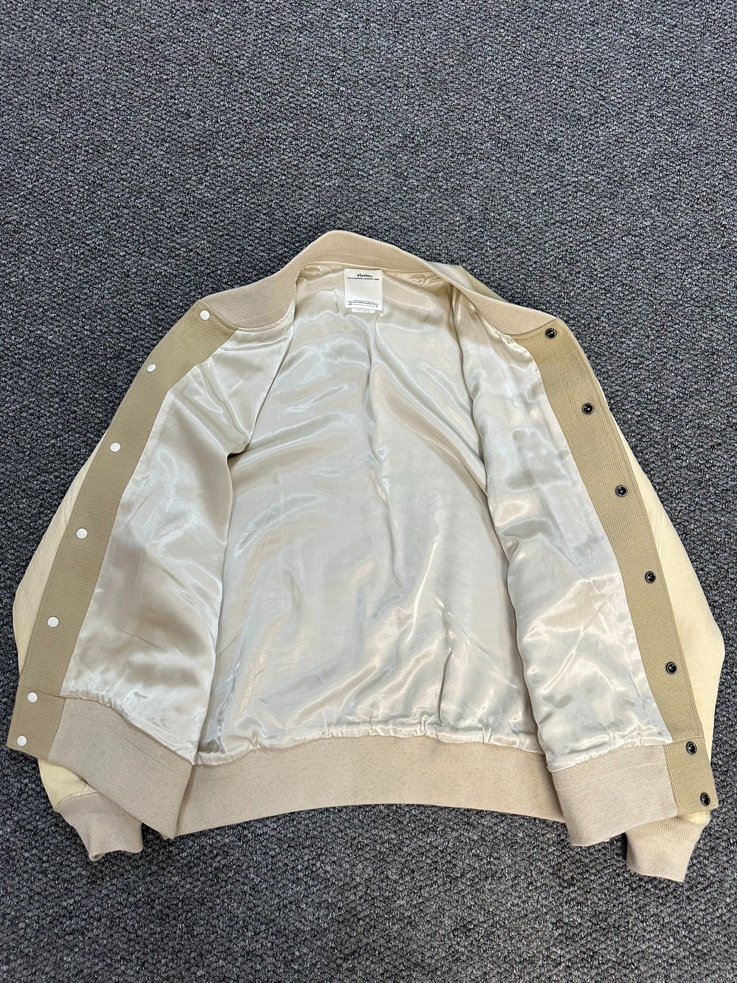 Visvim Drake Leather Sleeve Varsity Jacket — front