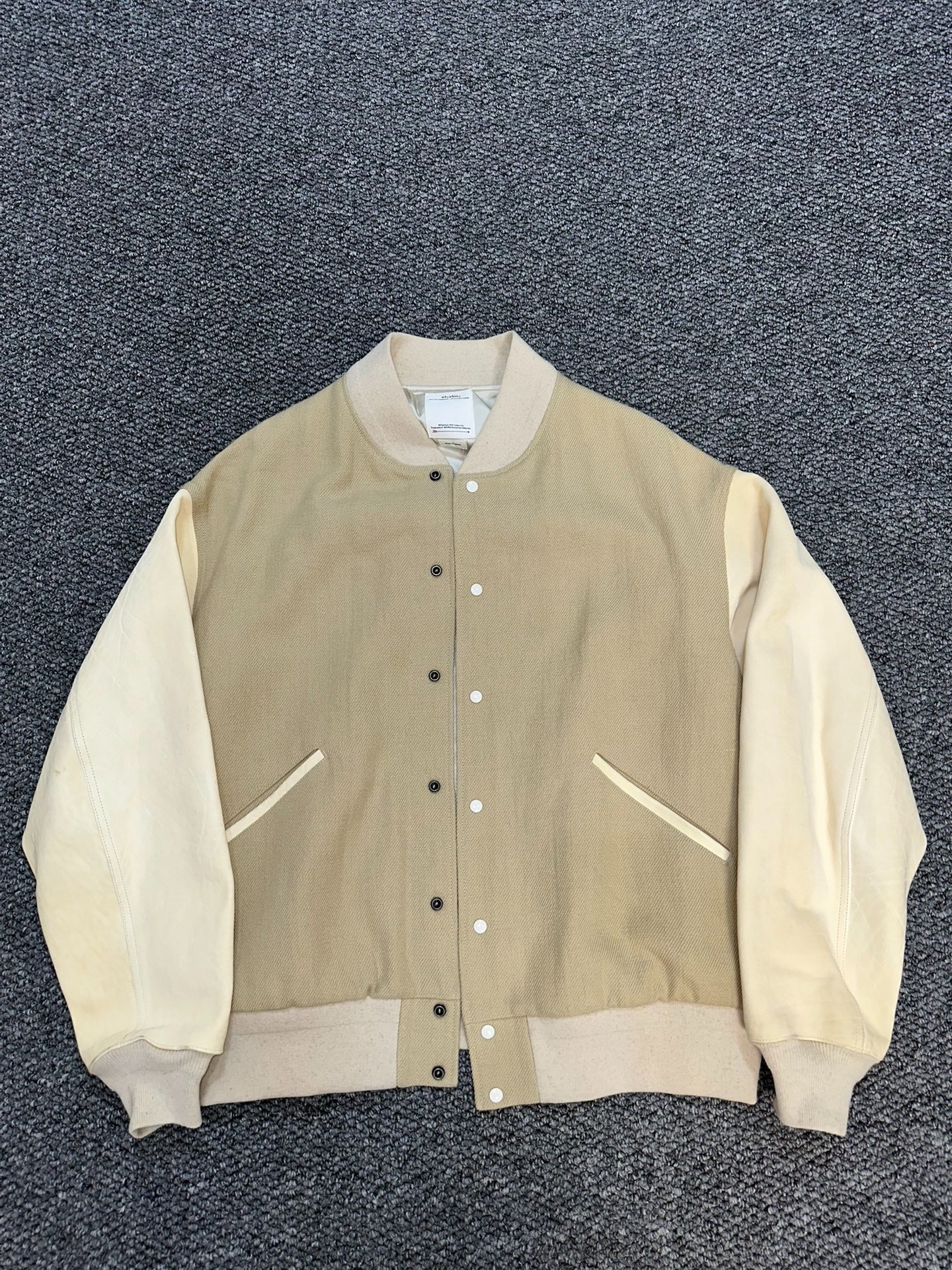 Visvim Drake Leather Sleeve Varsity Jacket