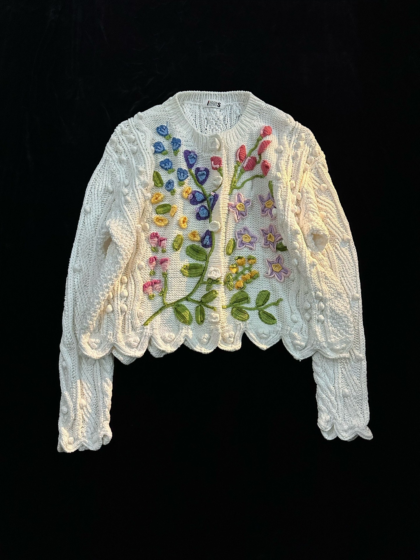 Issey Miyake Vintage Floral Knit Cardigan