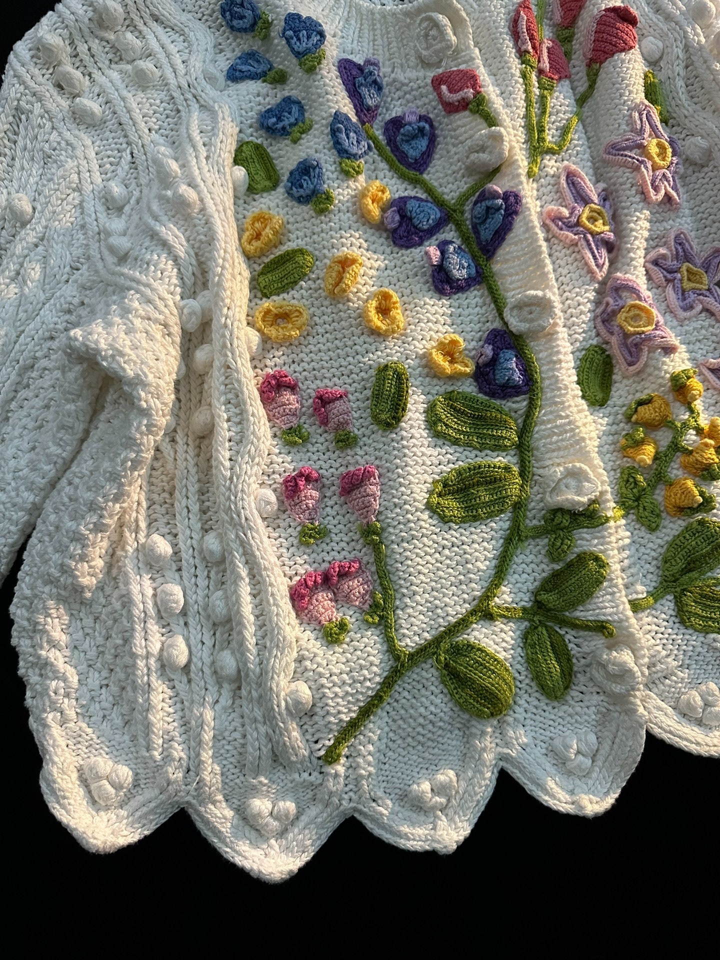 Issey Miyake Vintage Floral Knit Cardigan — label