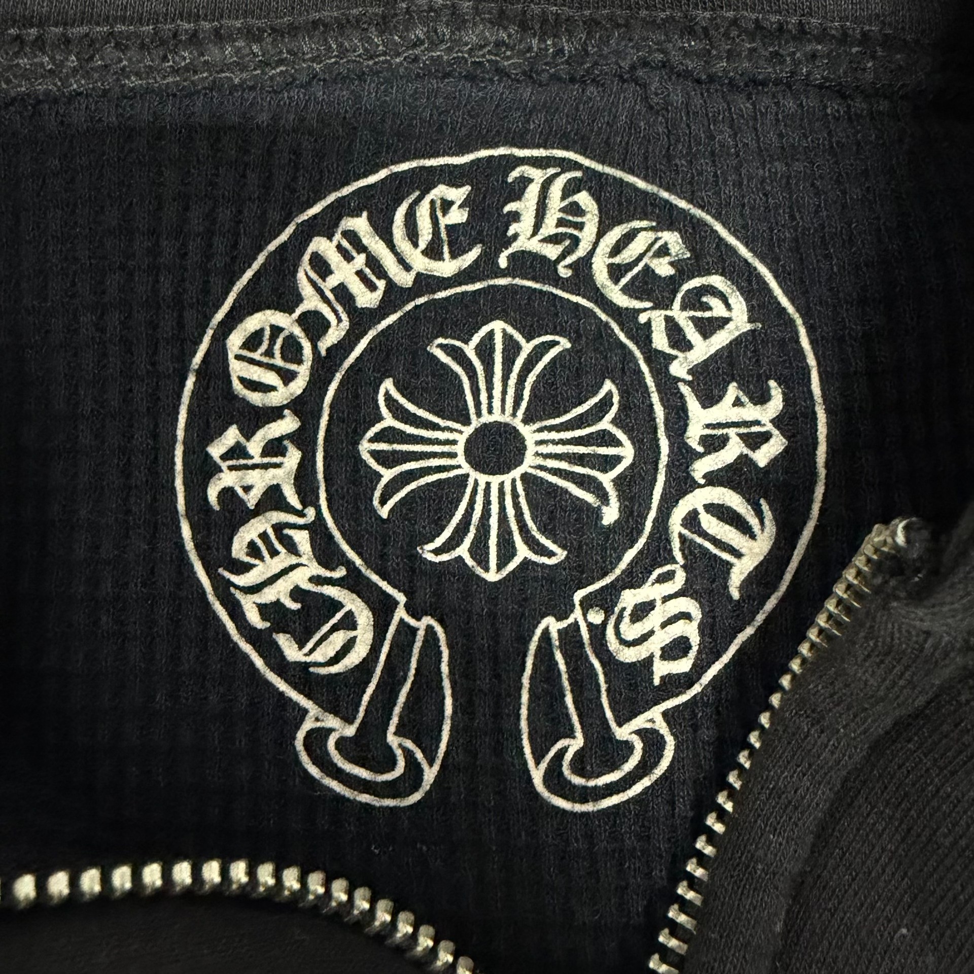 Chrome Hearts Black Zip-Up Hoodie — detail