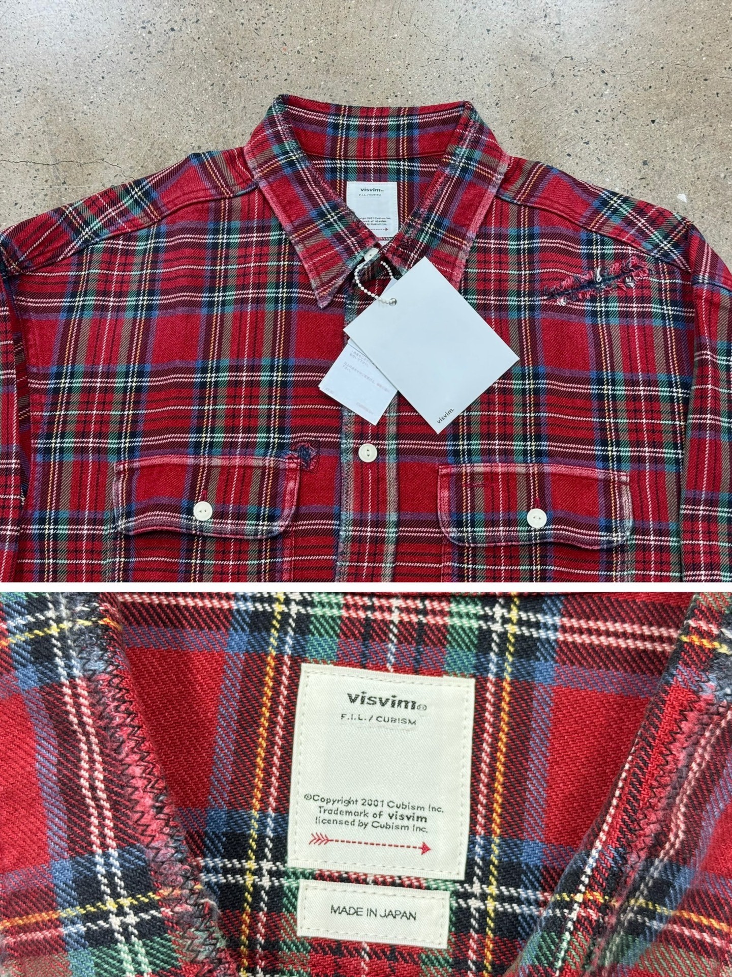 Visvim 20aw Lumber Check L/S Crash Shirt — back