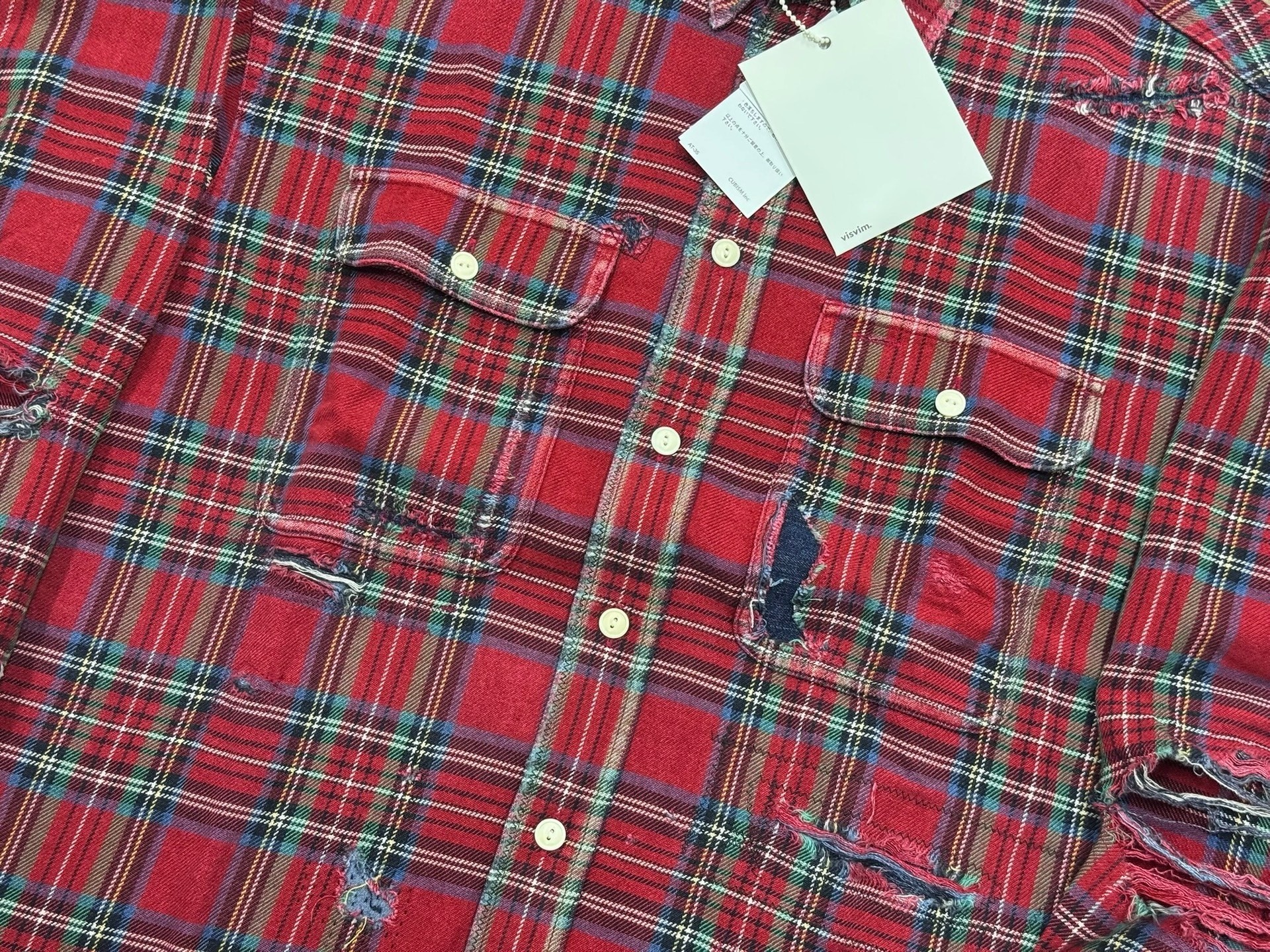 Visvim 20aw Lumber Check L/S Crash Shirt — label