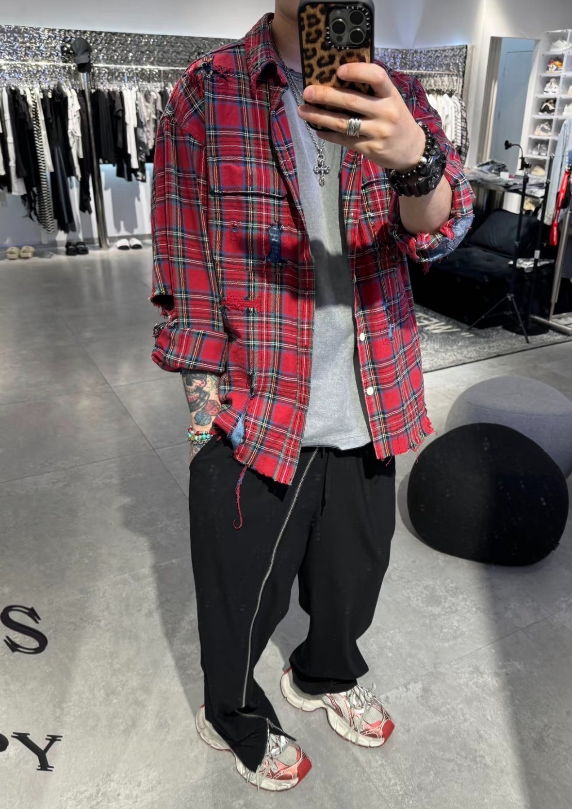 Visvim 20aw Lumber Check L/S Crash Shirt — detail