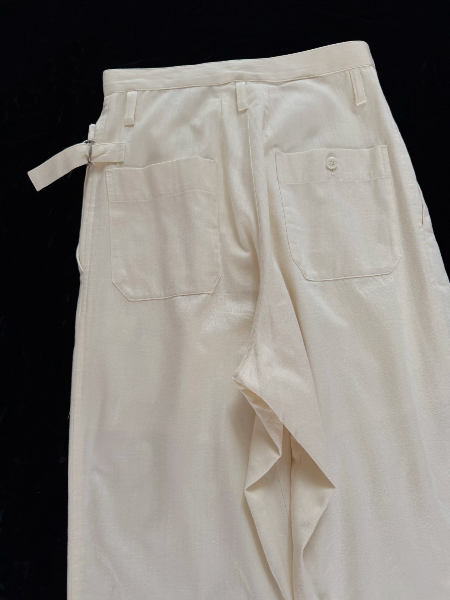 Y’s 19AW Cream Loose Cotton Pants — label