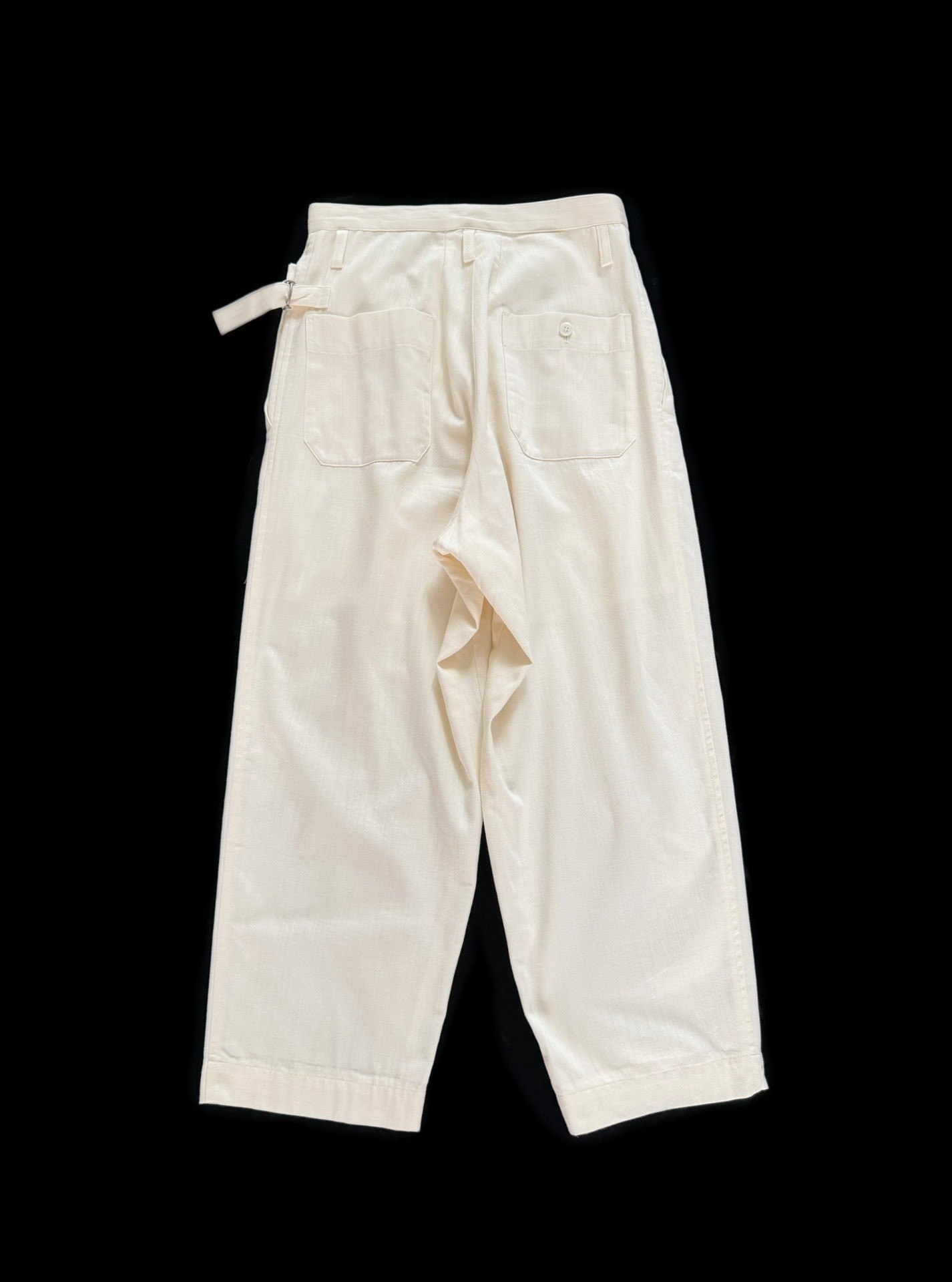 Y’s 19AW Cream Loose Cotton Pants — back