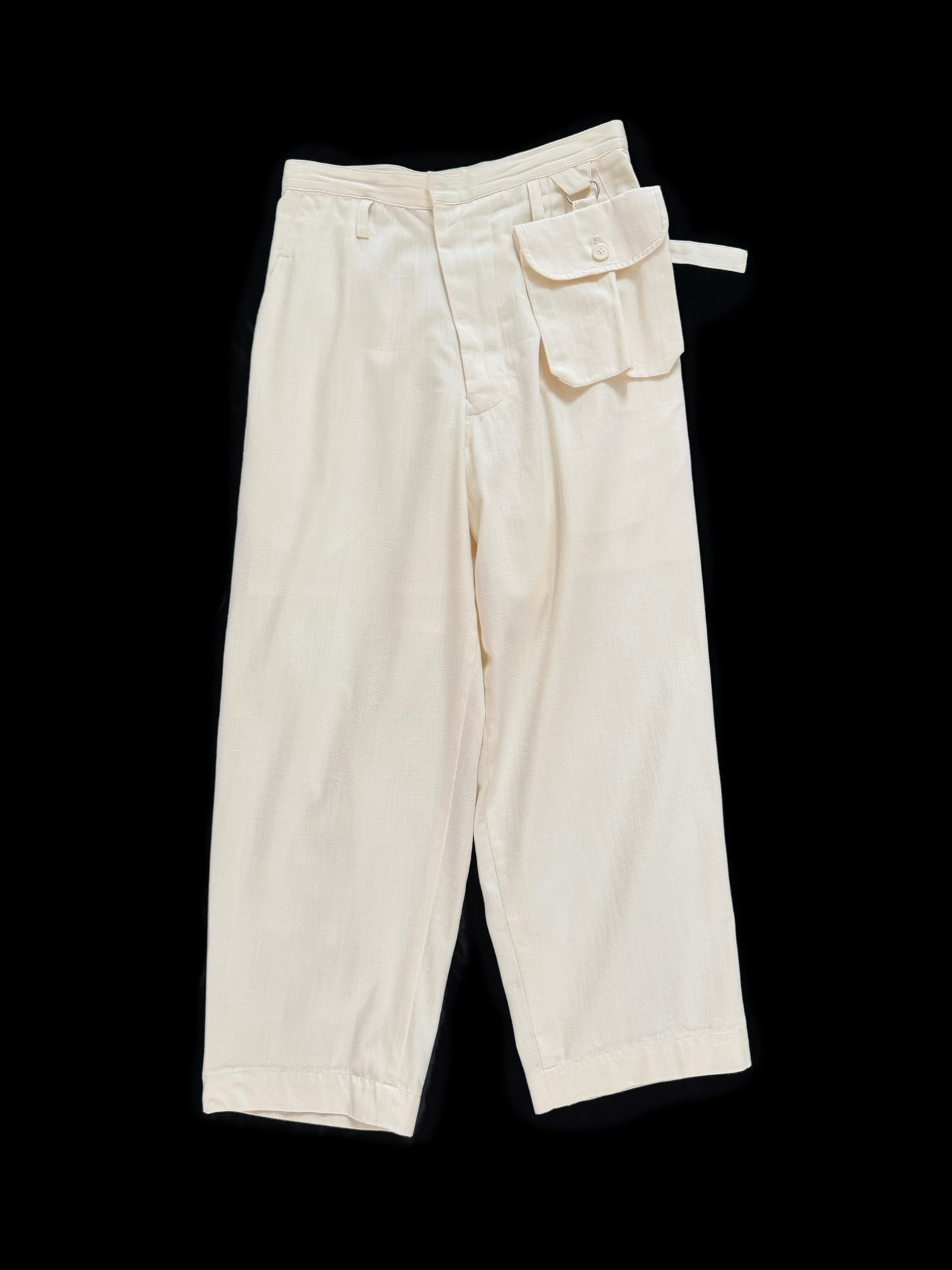 Y’s 19AW Cream Loose Cotton Pants