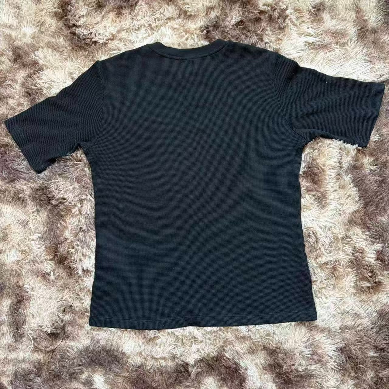 Chrome Hearts Black Waffle Henley Shirt — front