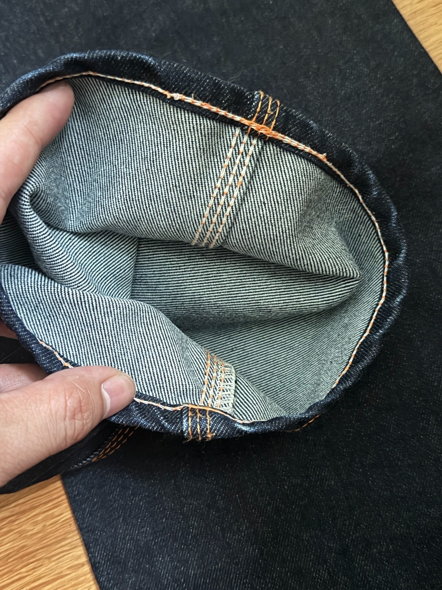 Iron Heart 20oz Double Dyed Jeans — label