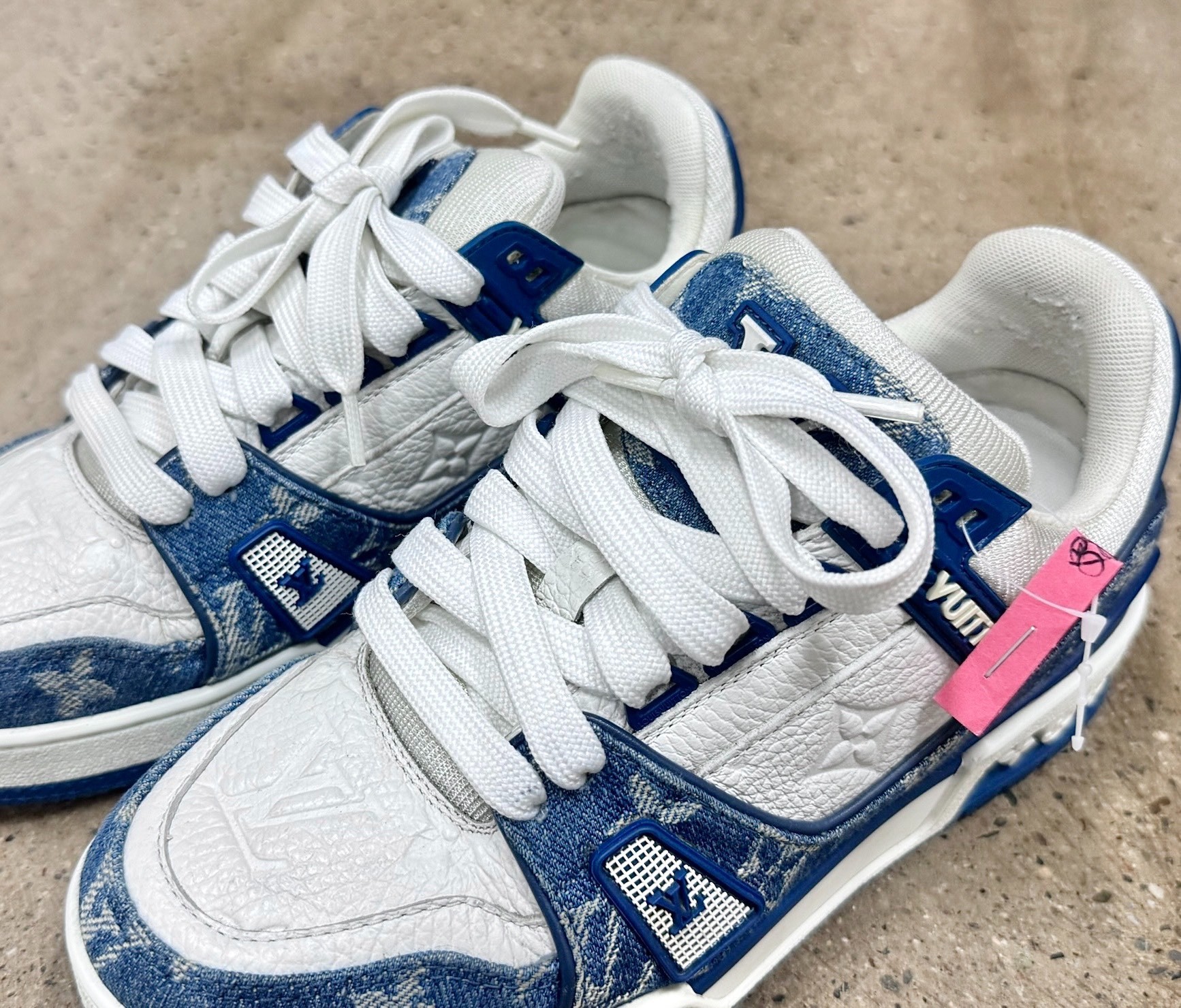 Louis Vuitton Blue Denim Trainers — back