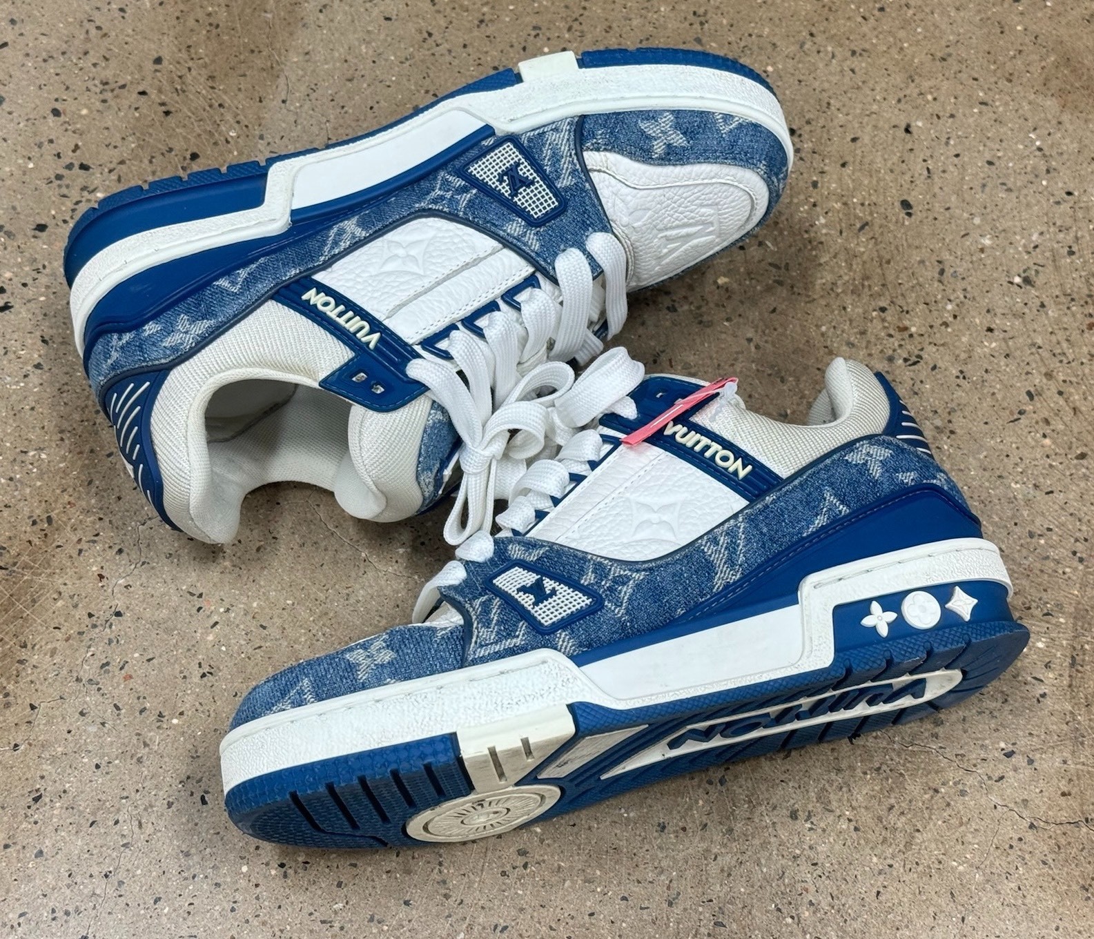 Louis Vuitton Blue Denim Trainers — label