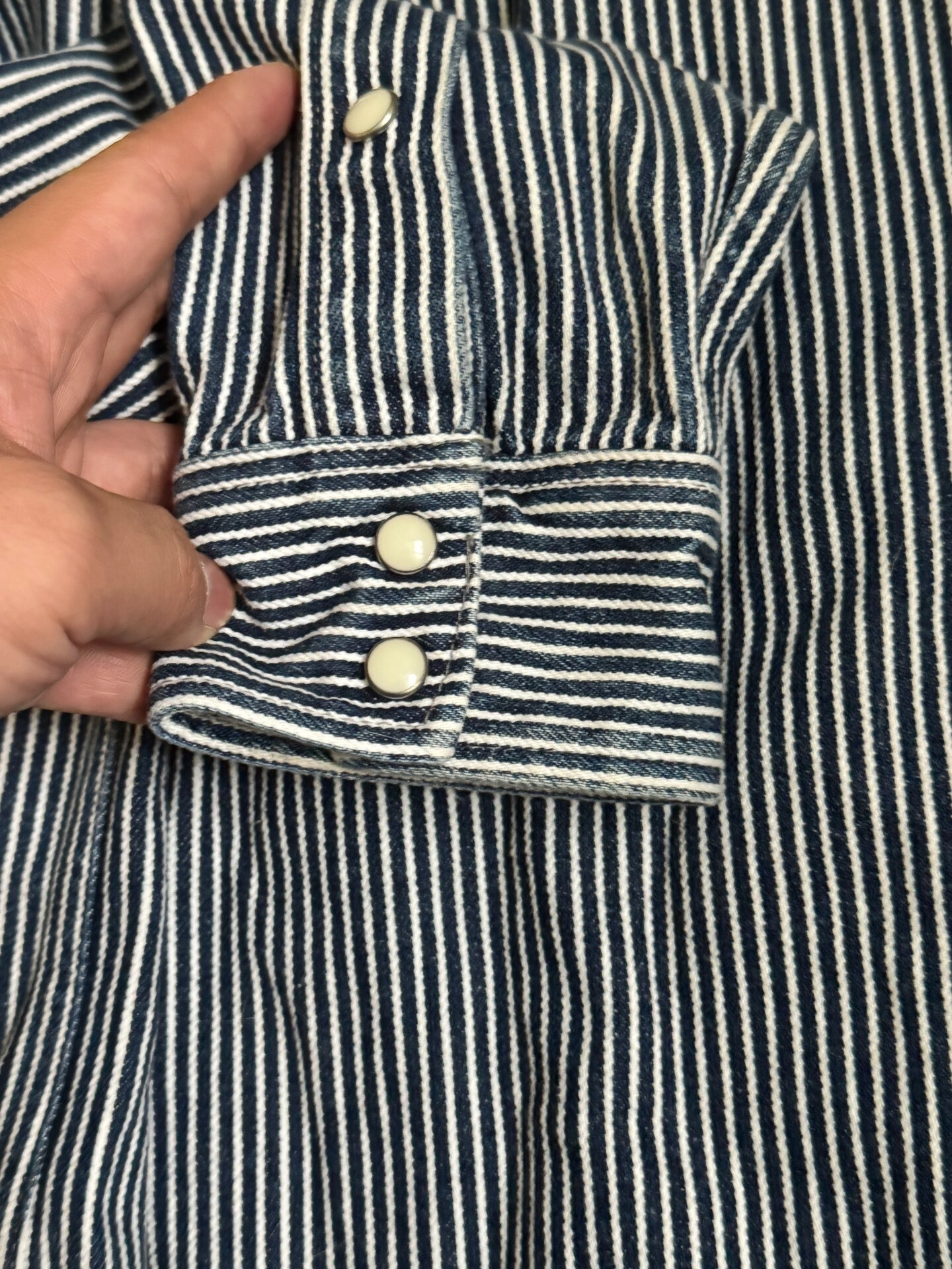 Iron Heart 12oz Western Stripe Shirt — label