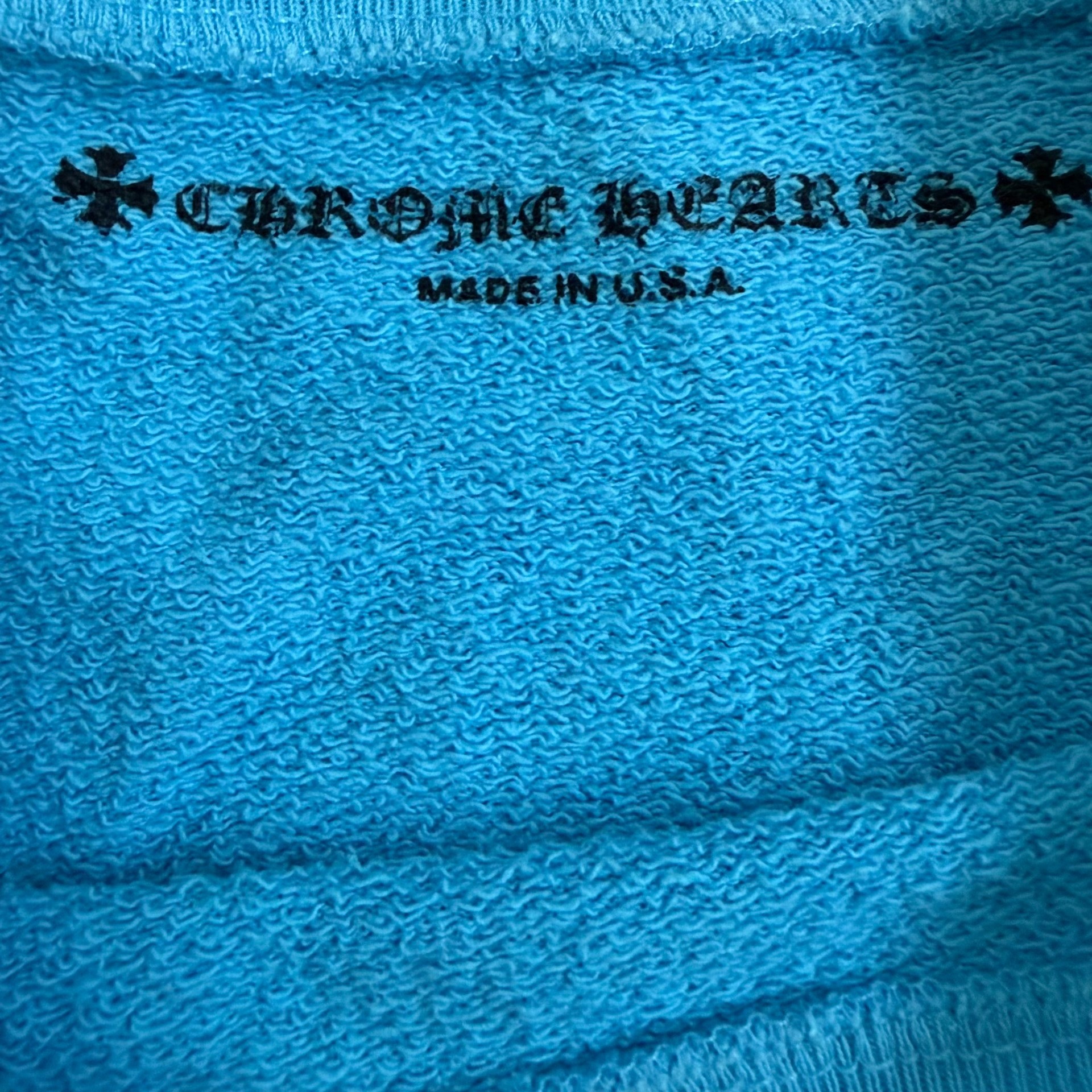 Chrome Hearts x Mattyboy Blue Crewneck — detail