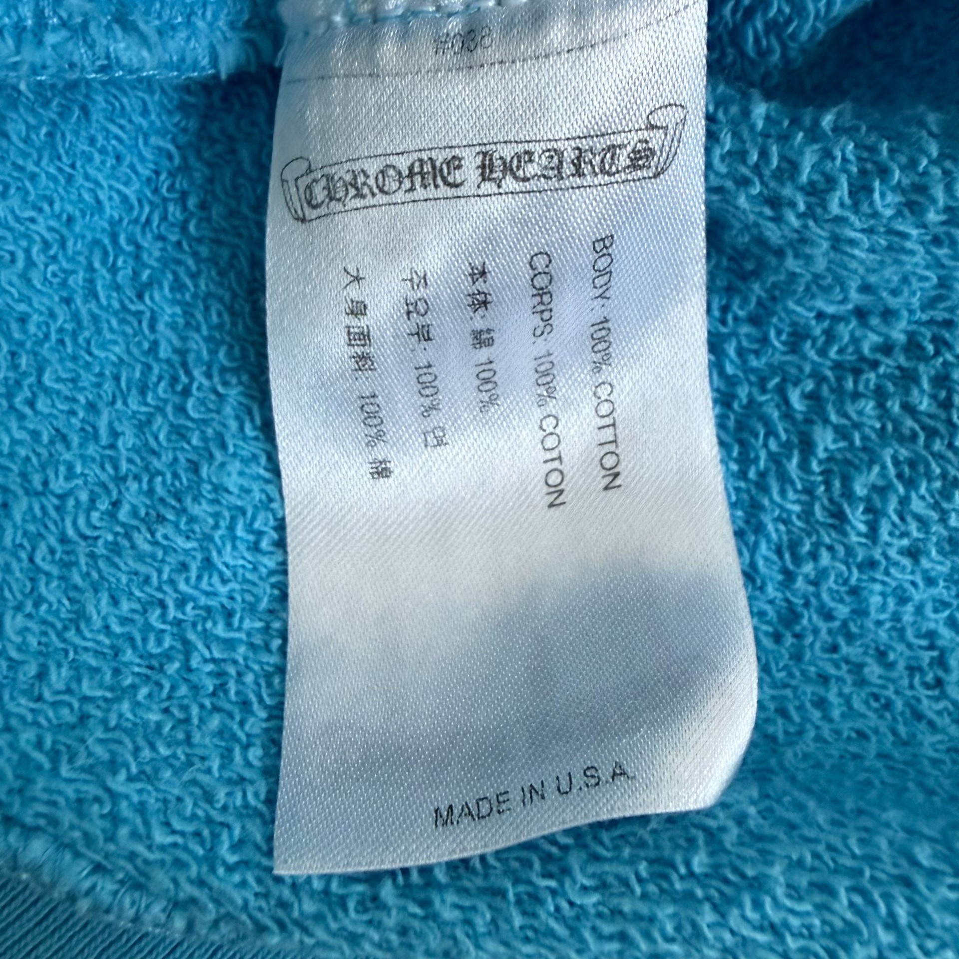 Chrome Hearts x Mattyboy Blue Crewneck — back