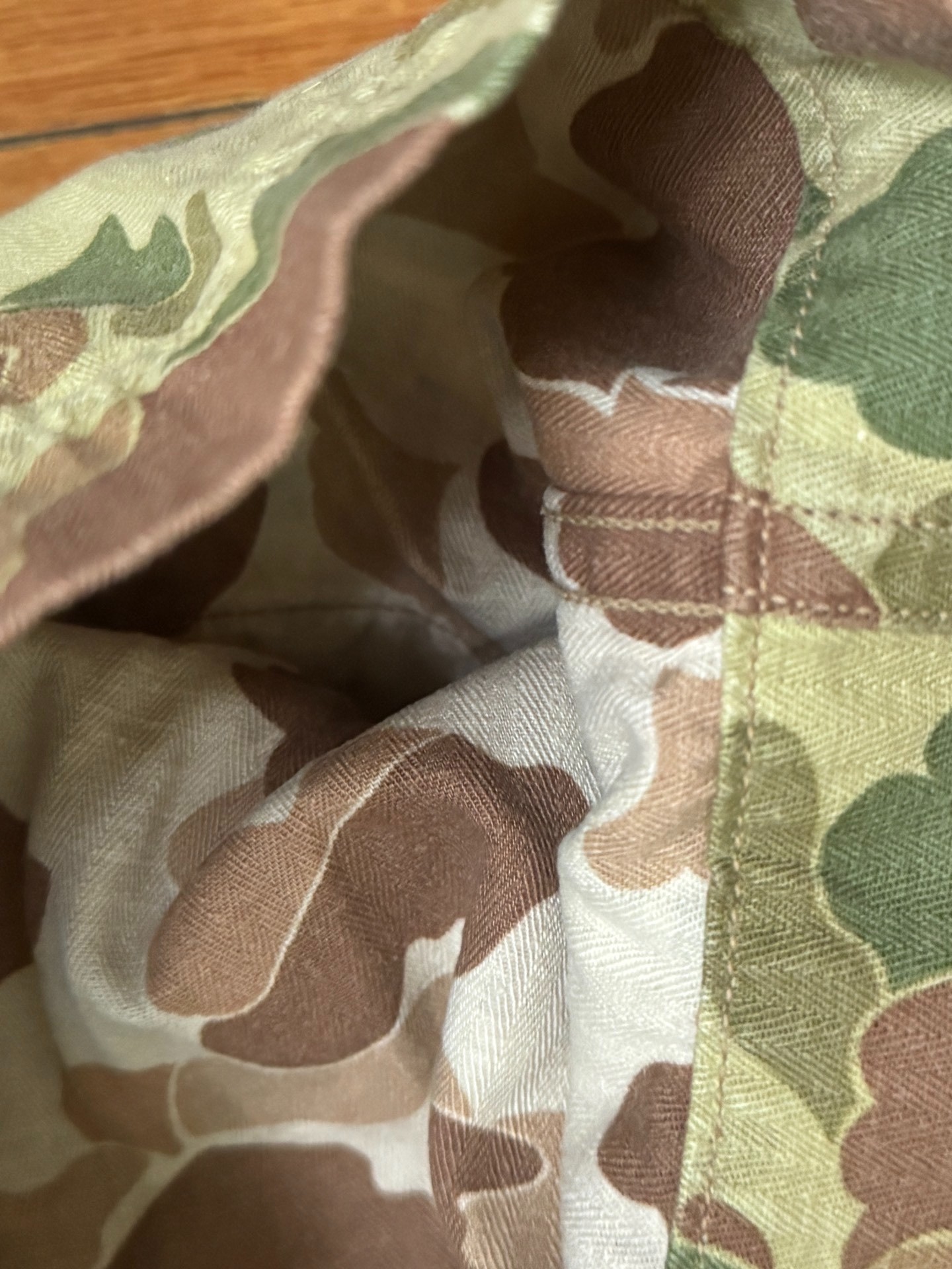 Freewheelers Camouflage Cargo Shorts — label