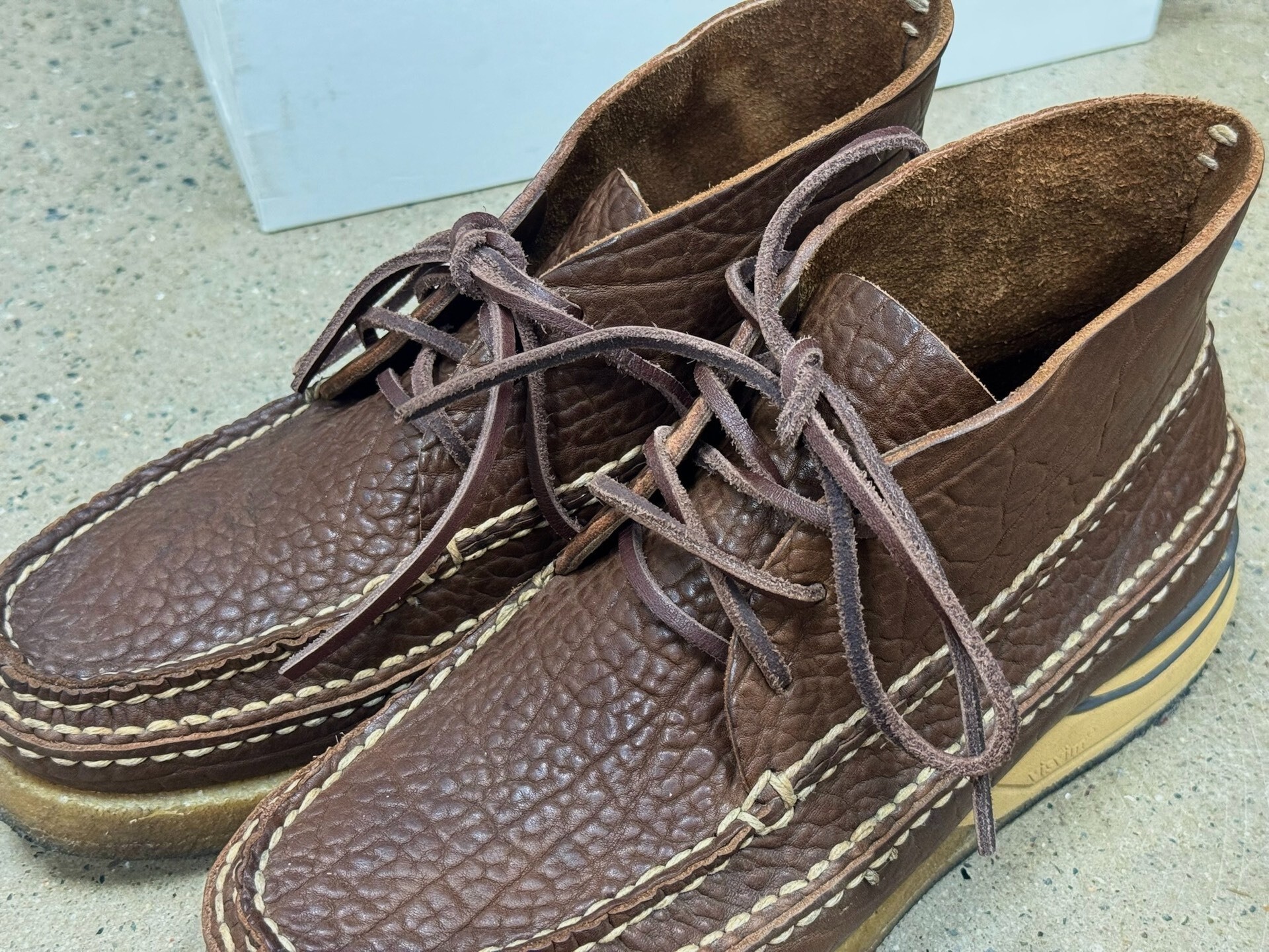 Visvim Canoe Moc II-Folk Leather Boots — label