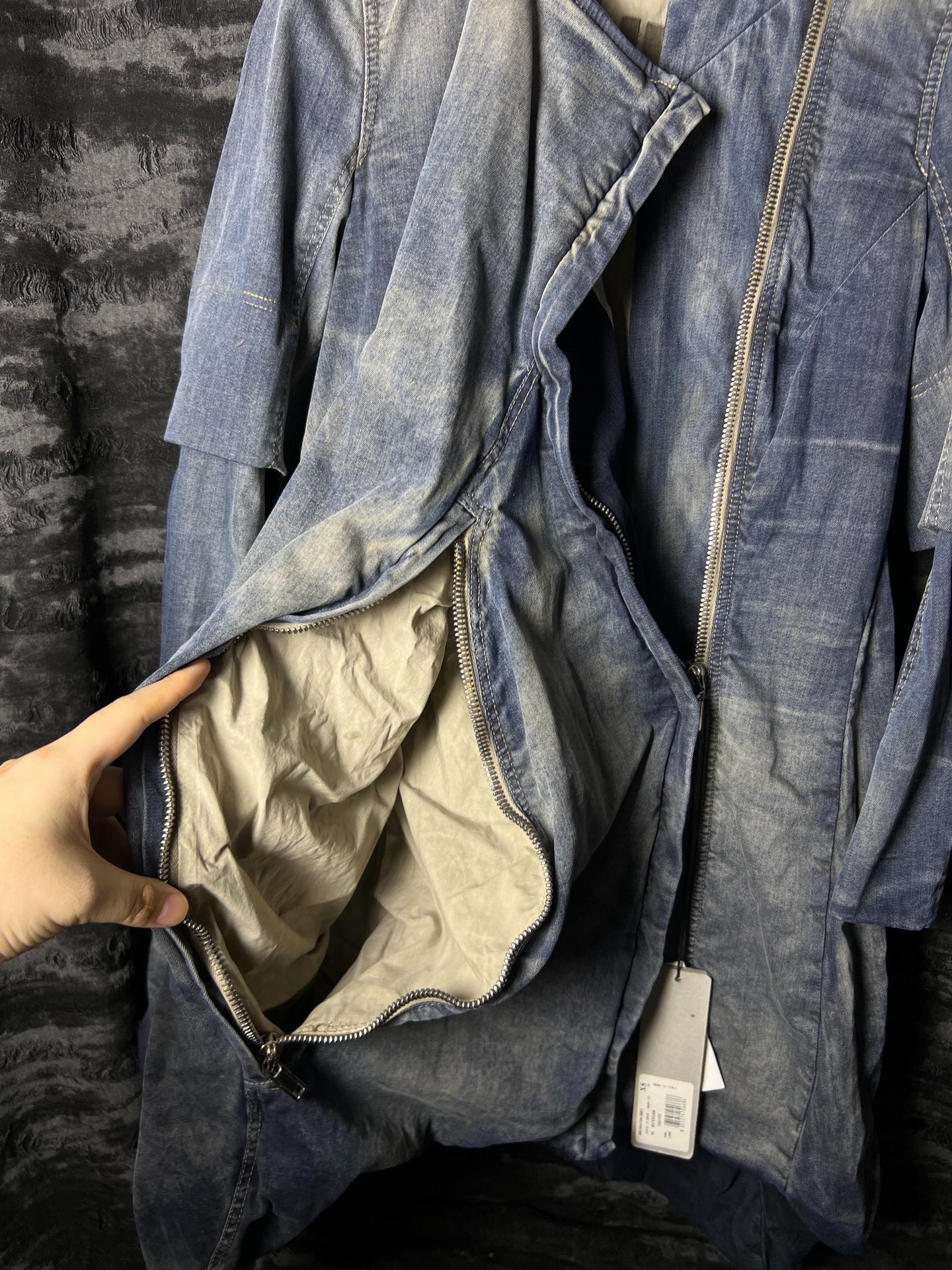 Rick Owens 19ss Mud-Dye Denim Coat — back