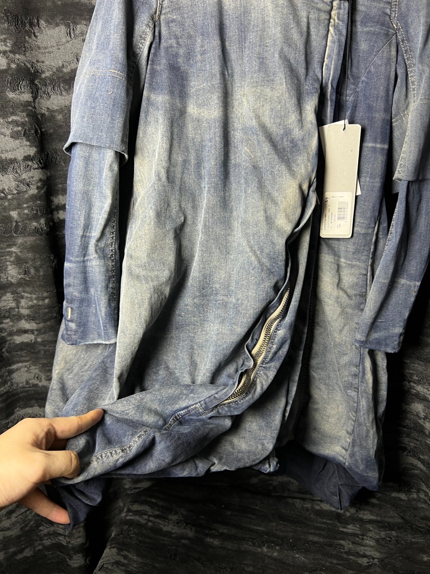 Rick Owens 19ss Mud-Dye Denim Coat — detail