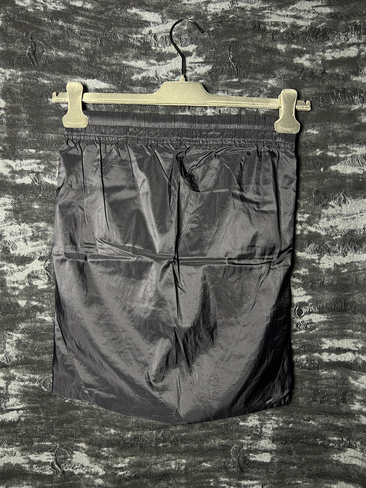 Rick Owens 14SS Black Nylon Silk Shorts — back