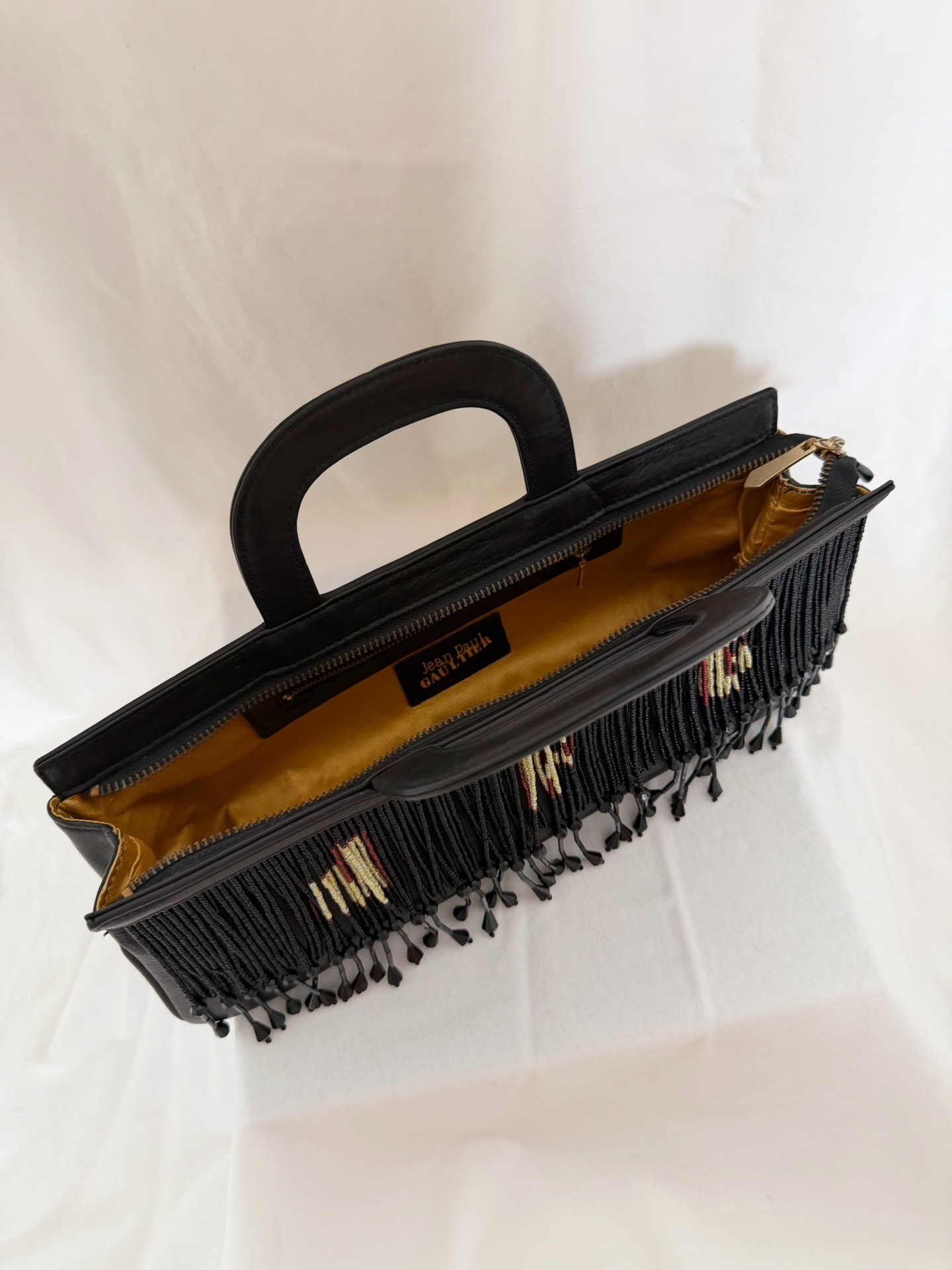 Vintage JPG Beaded Fringe Handbag — detail
