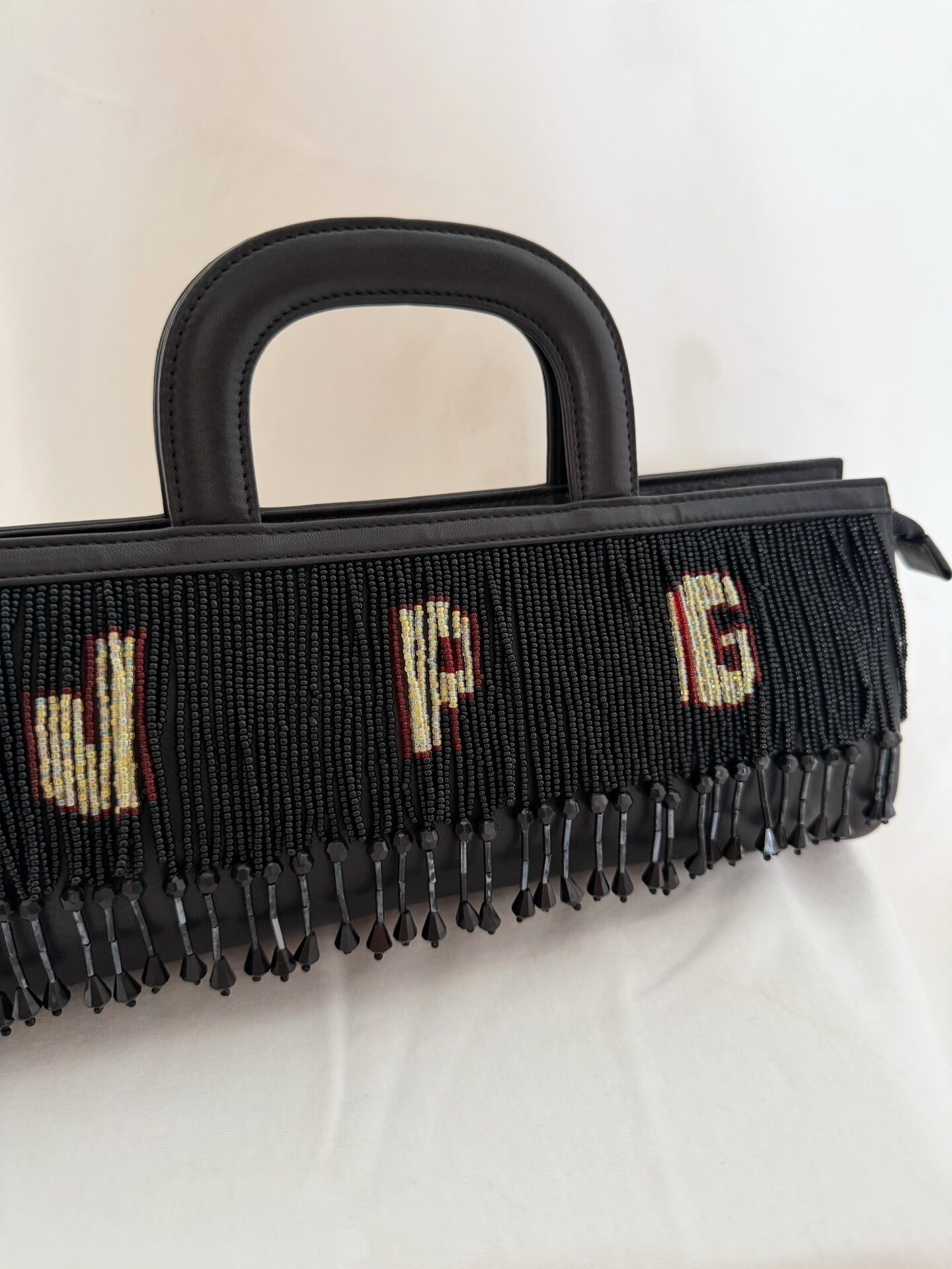 Vintage JPG Beaded Fringe Handbag — front
