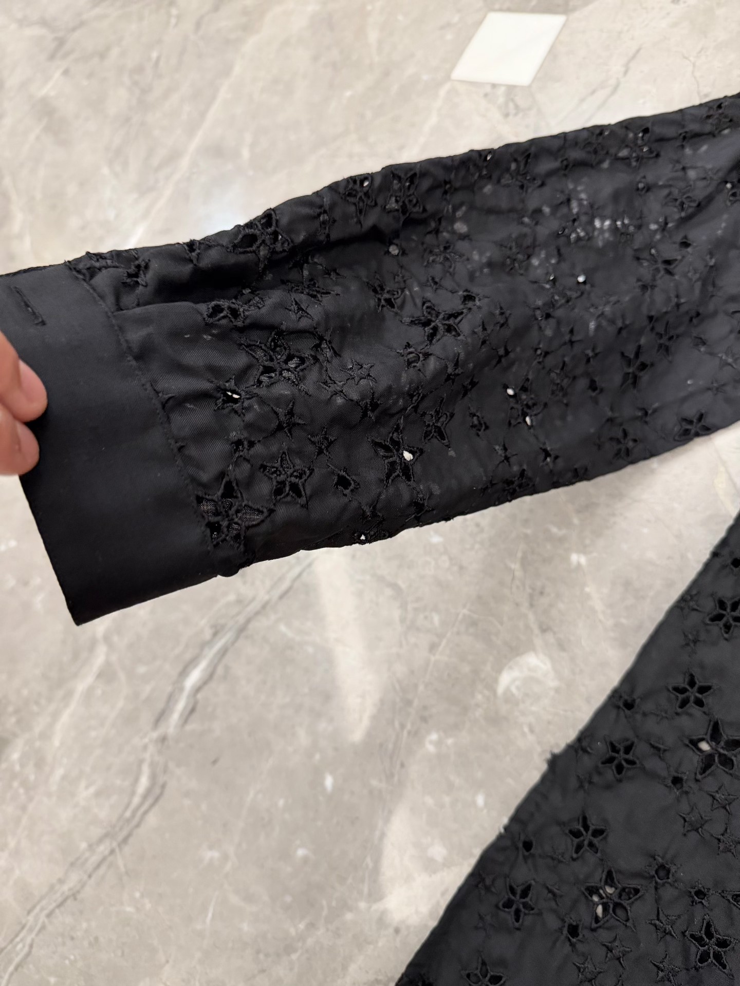 Saint Laurent Sheer Star Embroidery Shirt — back
