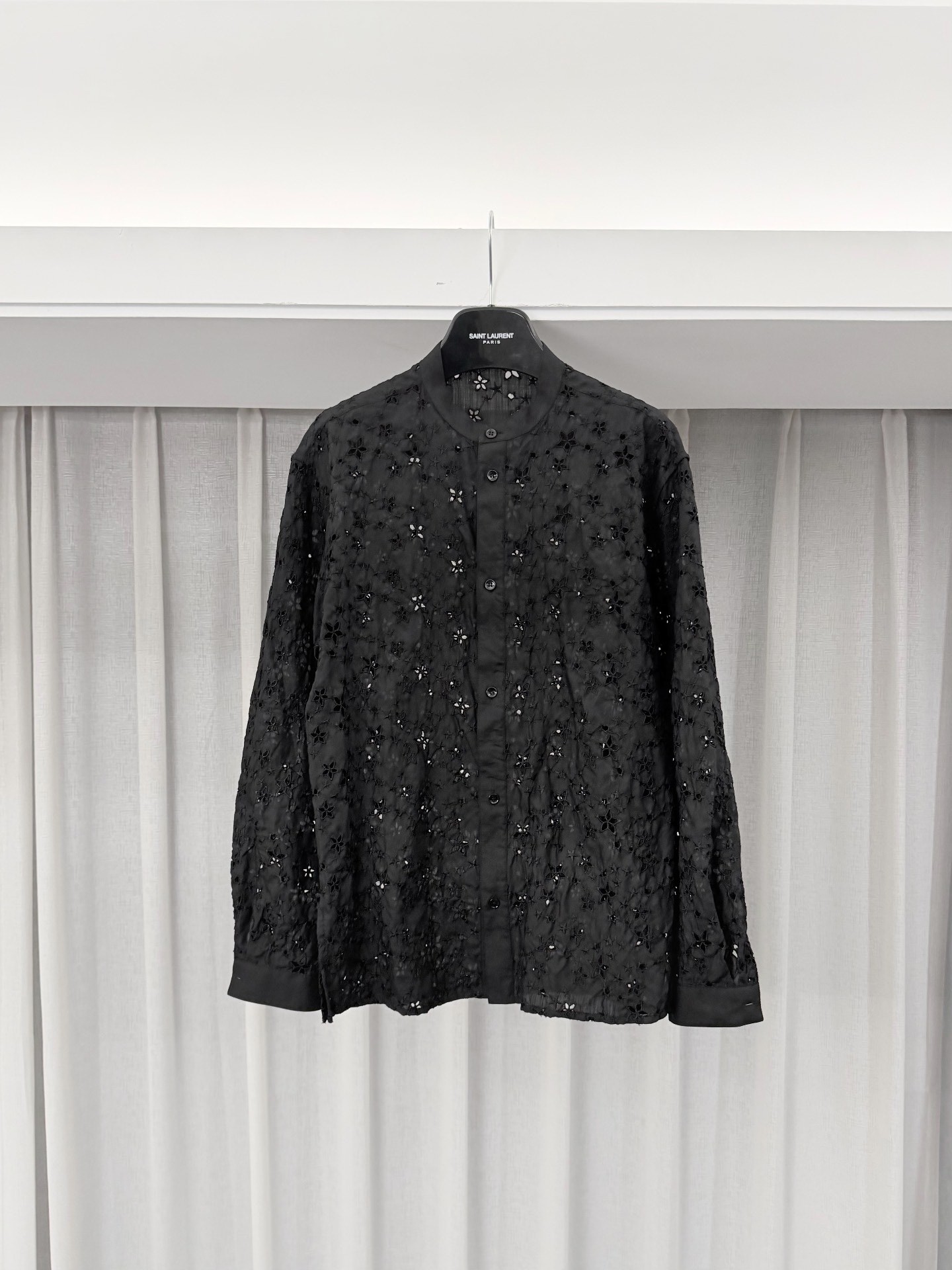 Saint Laurent Sheer Star Embroidery Shirt