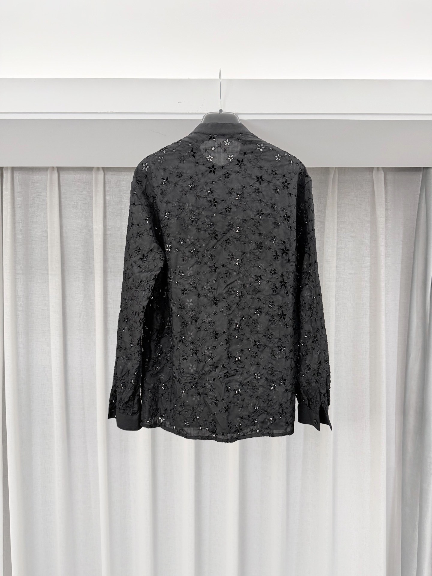 Saint Laurent Sheer Star Embroidery Shirt — front