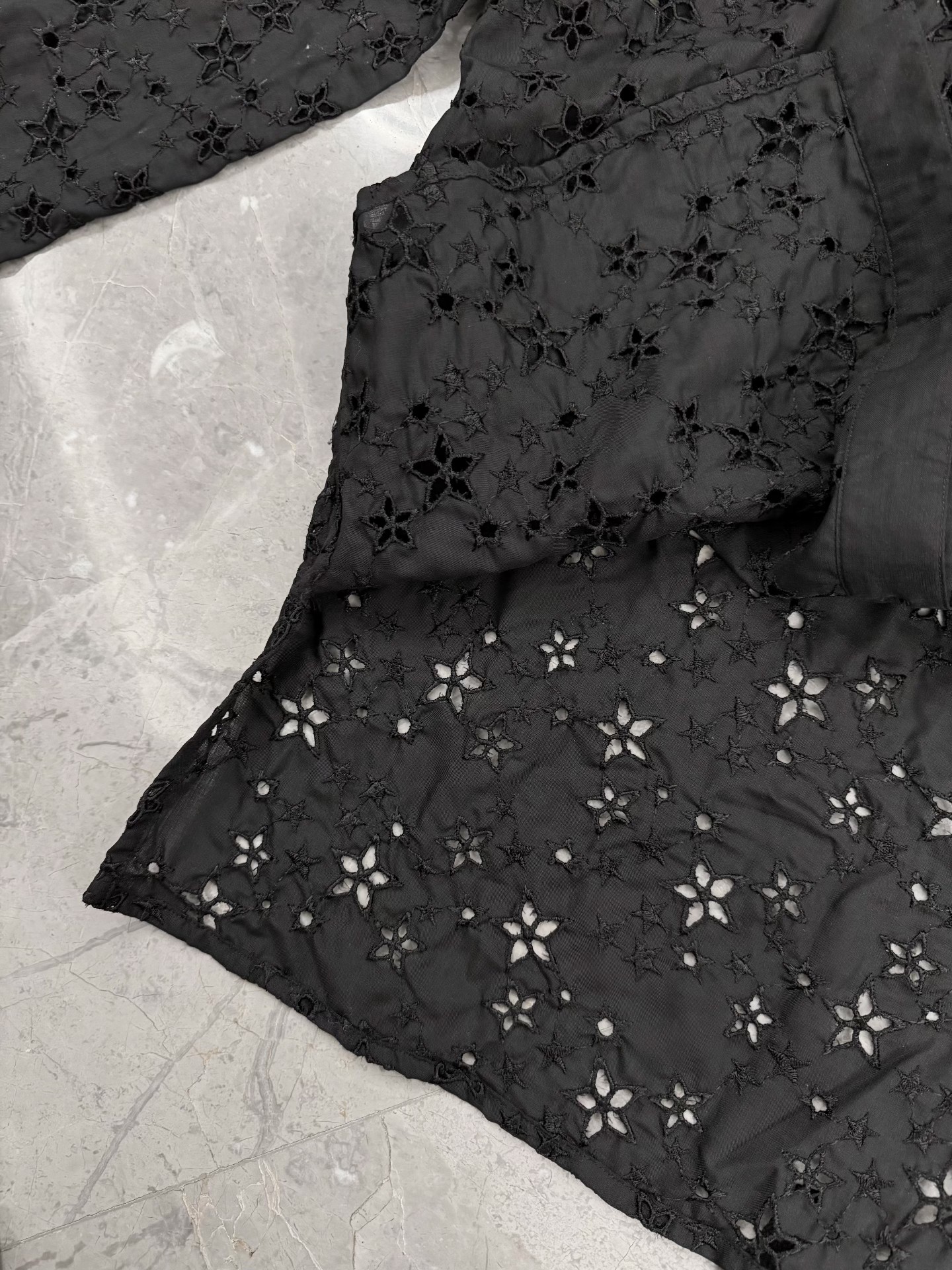 Saint Laurent Sheer Star Embroidery Shirt — detail