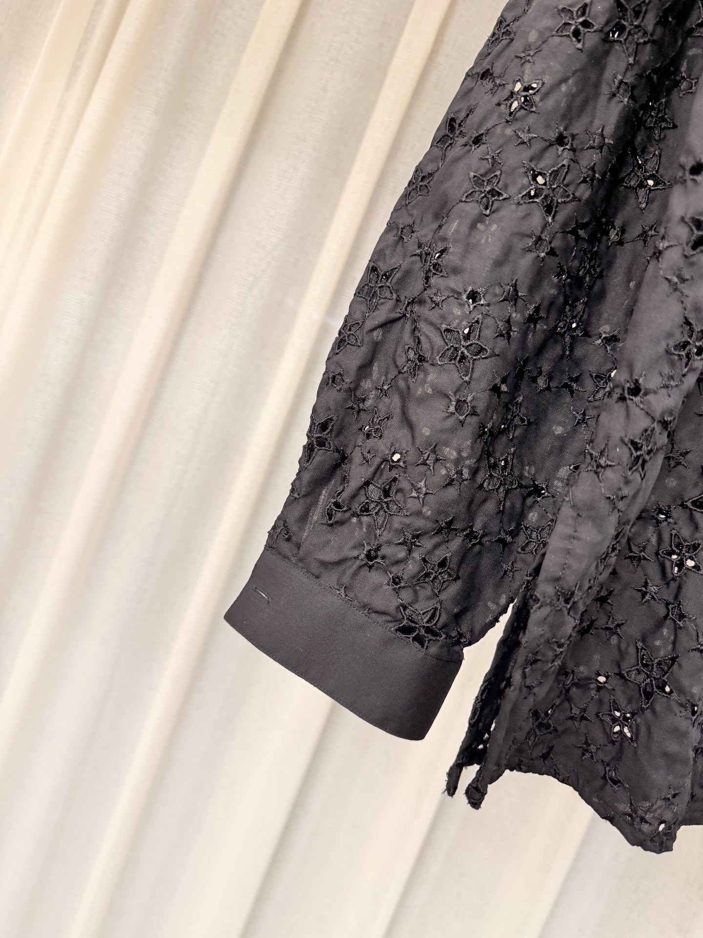 Saint Laurent Sheer Star Embroidery Shirt — label