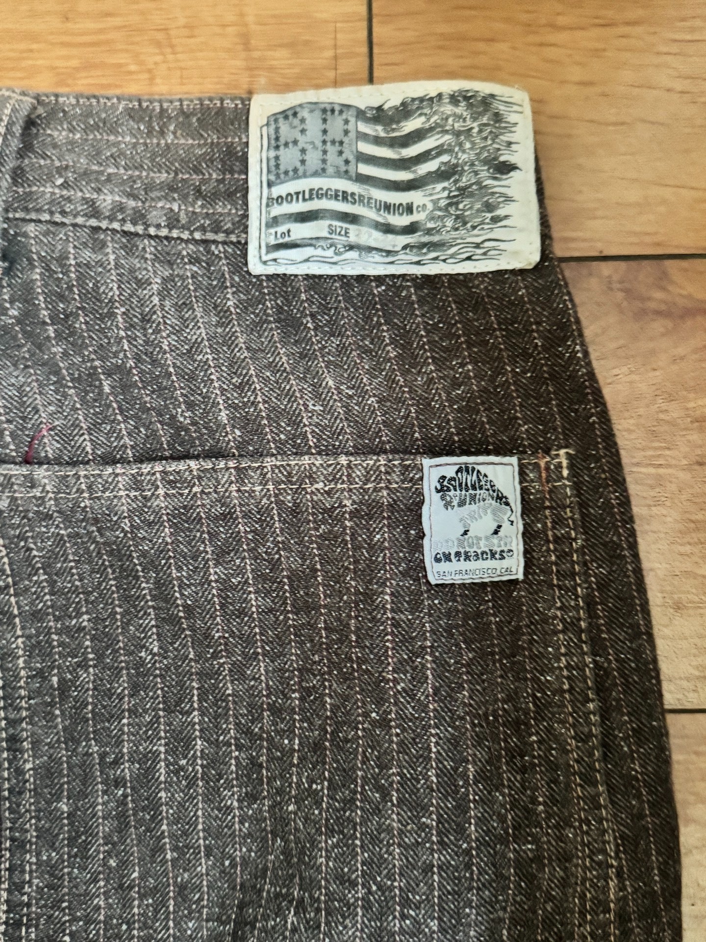 Freewheelers Bootleggers High-Waist Pants — detail