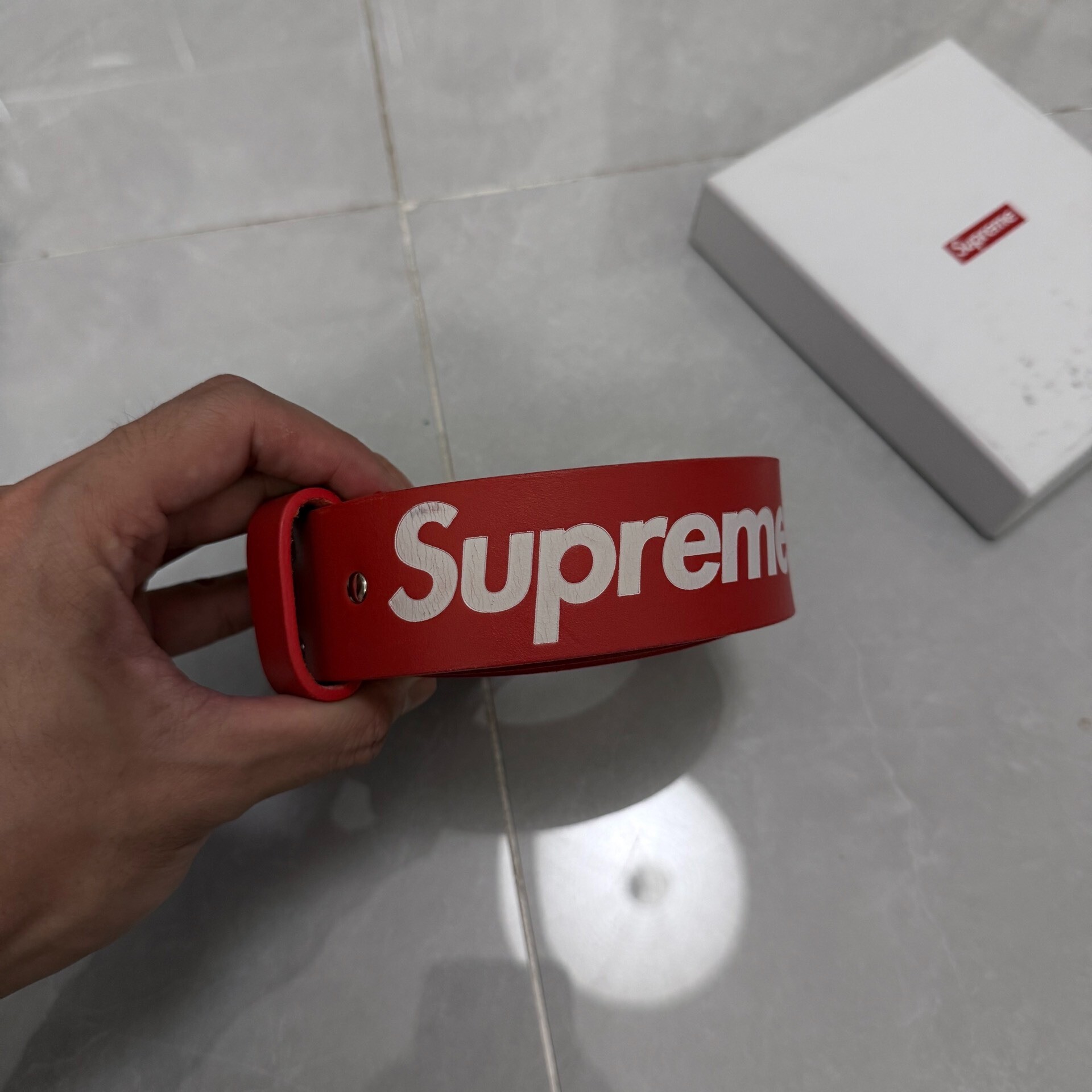 Supreme SS22 Week13 Red Leather Belt